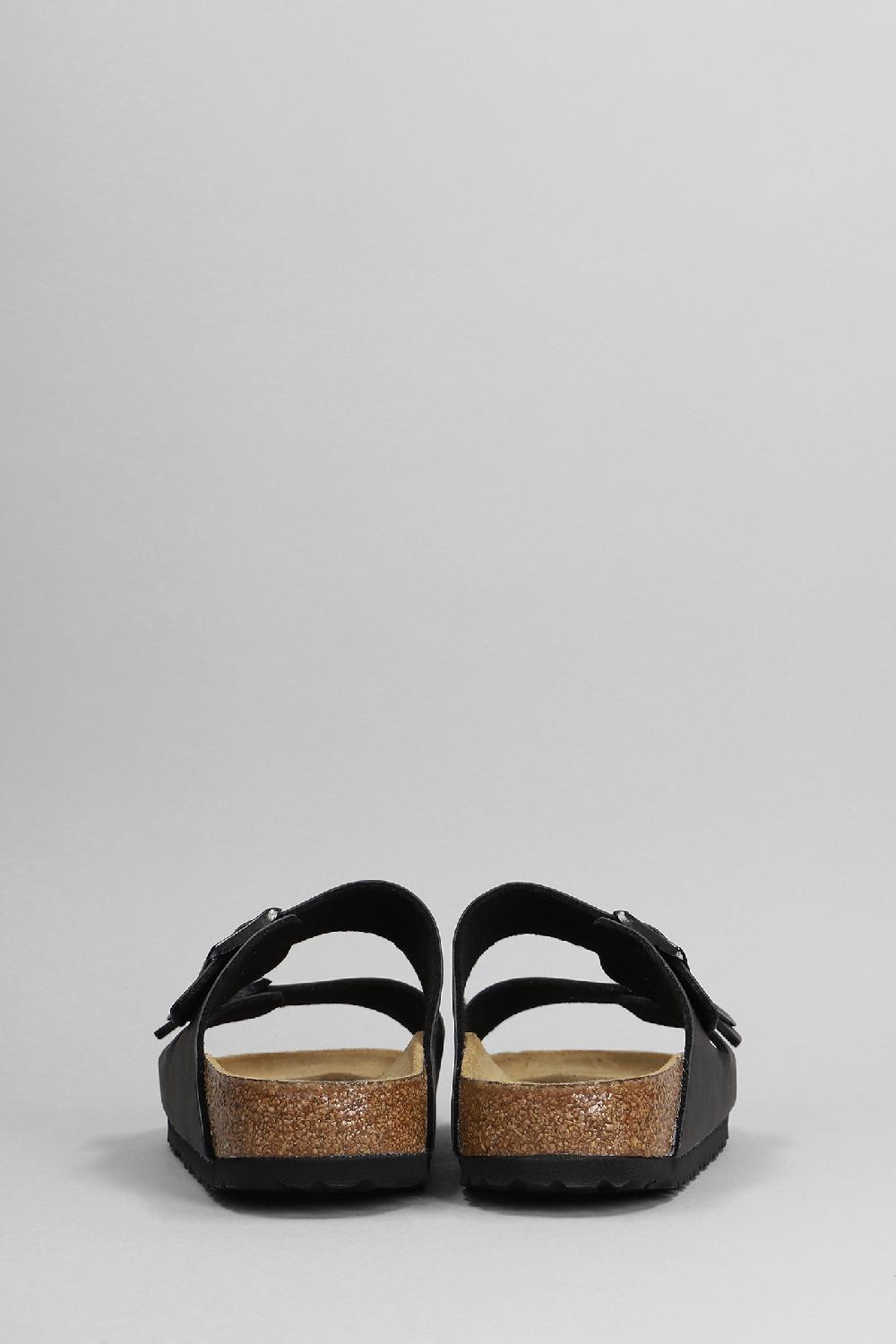 Deliberti Birkenstock Sandali Flats Arizona Sfb In Similpelle Nera Cod. 399287 - Deliberti The Luxury Shopping