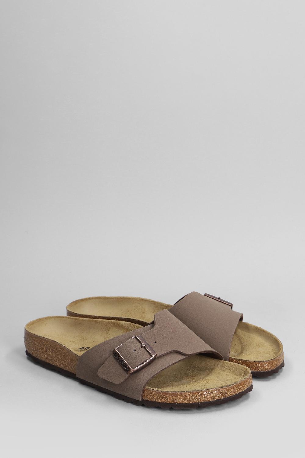 Deliberti Birkenstock Sandali Flats Catalina In Similpelle Marrone Cod. 400956 - Deliberti The Luxury Shopping