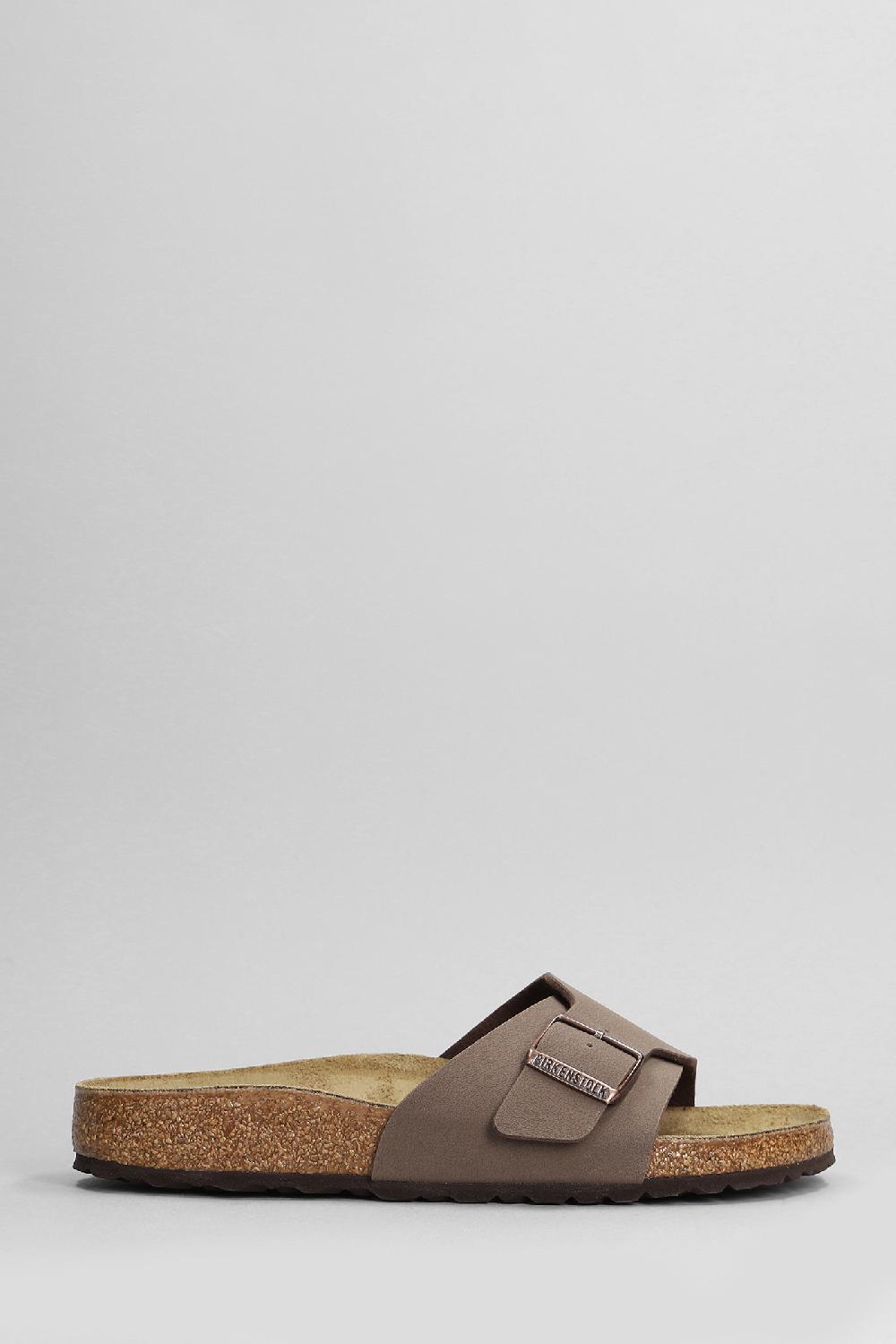 Deliberti Birkenstock Sandali flats catalina in similpelle marrone cod. 400956 - Deliberti The Luxury Shopping