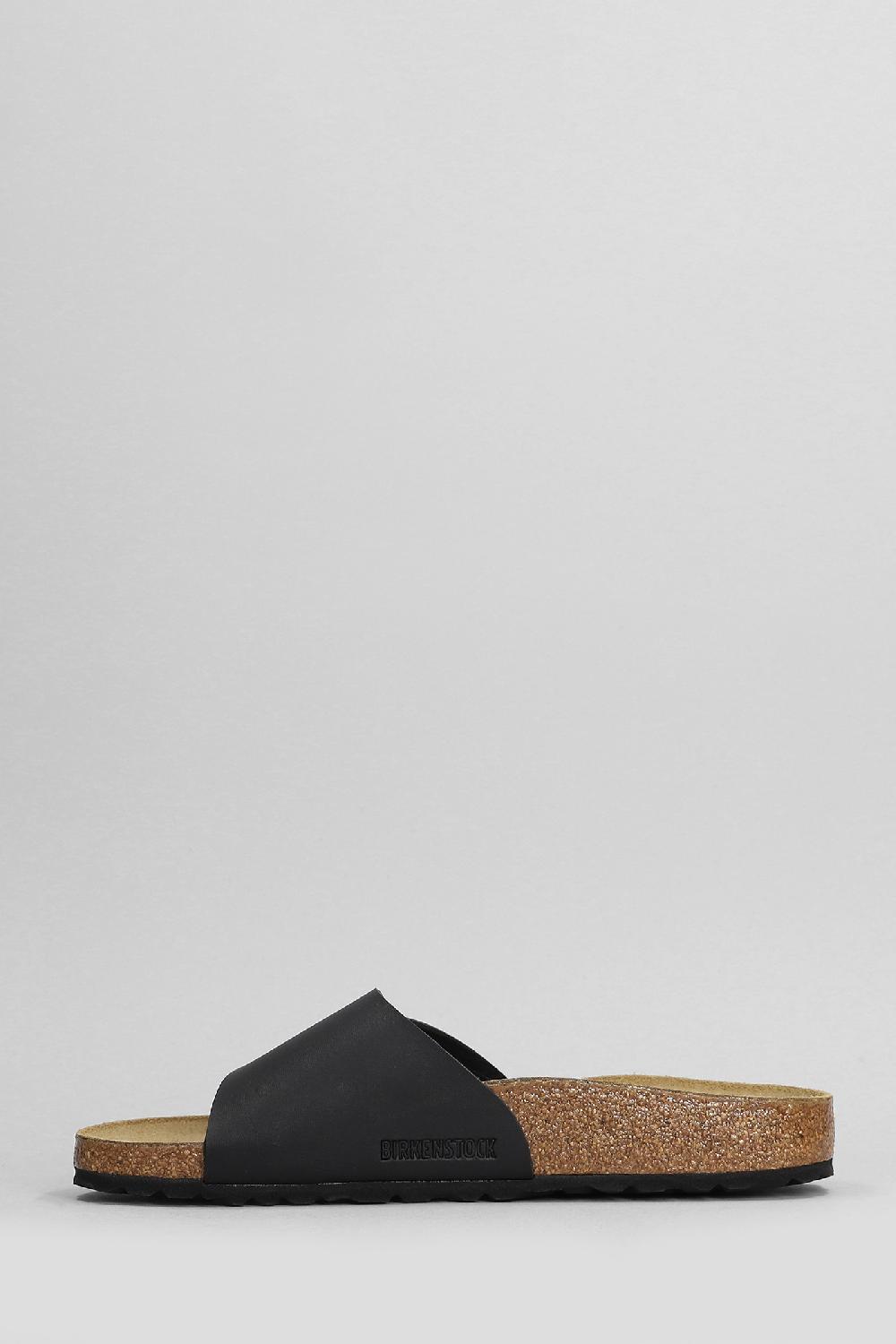Deliberti Birkenstock Sandali Flats Catalina In Similpelle Nera Cod. 400955 - Deliberti The Luxury Shopping