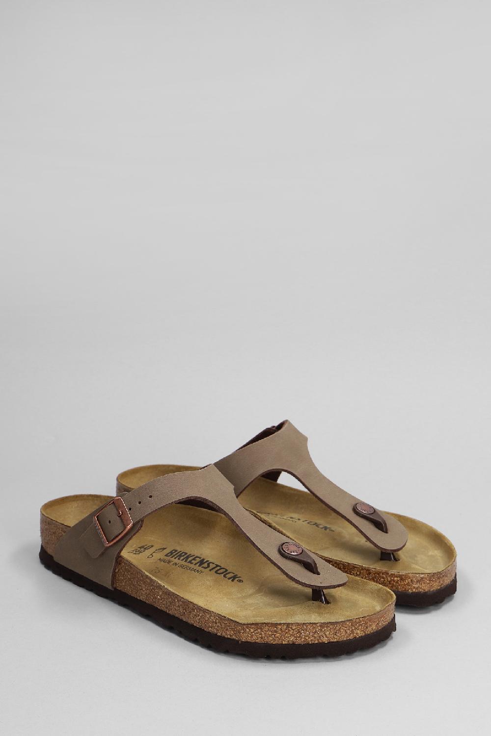 Deliberti Birkenstock Sandali Flats Gizeh Bs In Similpelle Marrone Cod. 377976 - Deliberti The Luxury Shopping
