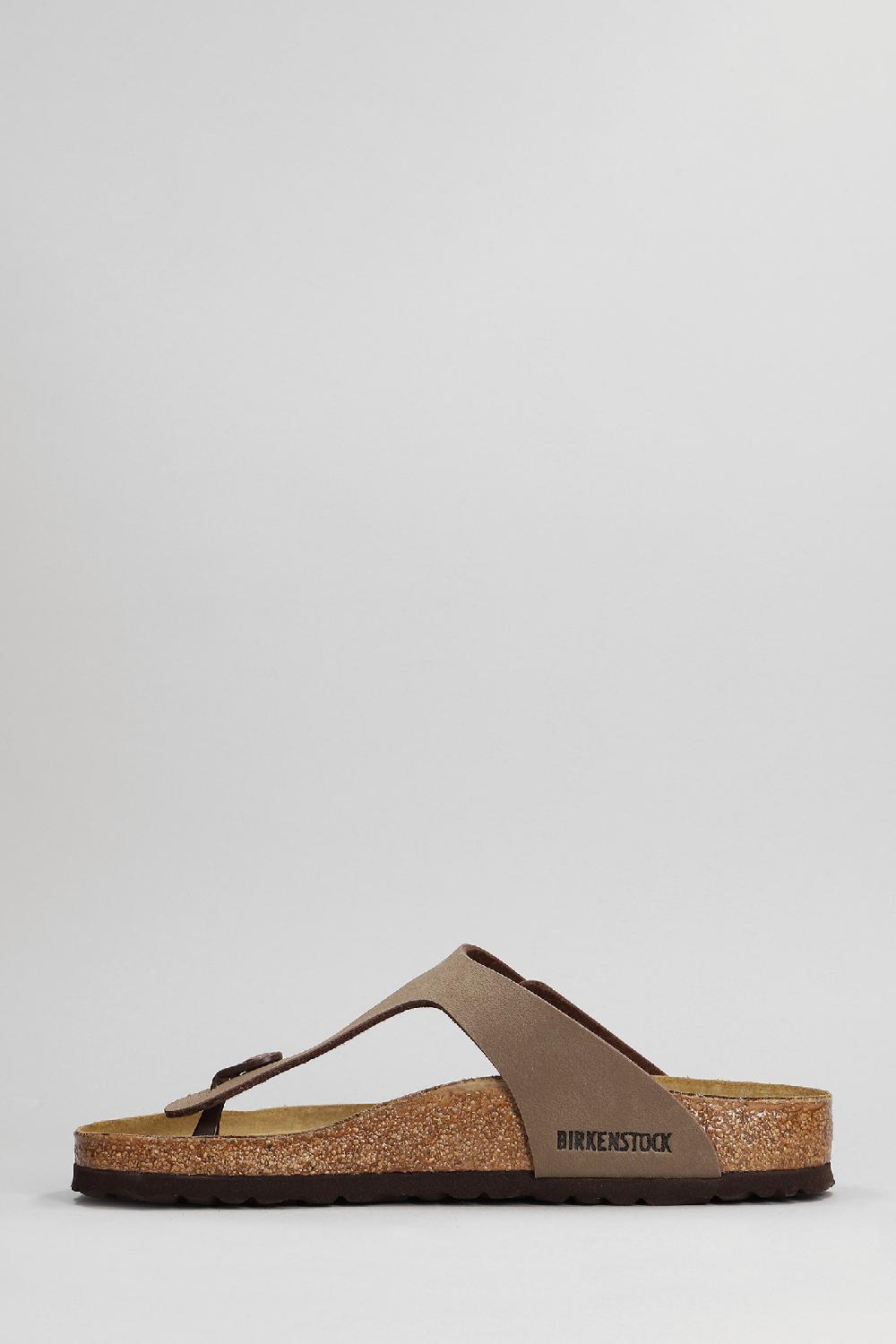 Deliberti Birkenstock Sandali Flats Gizeh Bs In Similpelle Marrone Cod. 377976 - Deliberti The Luxury Shopping
