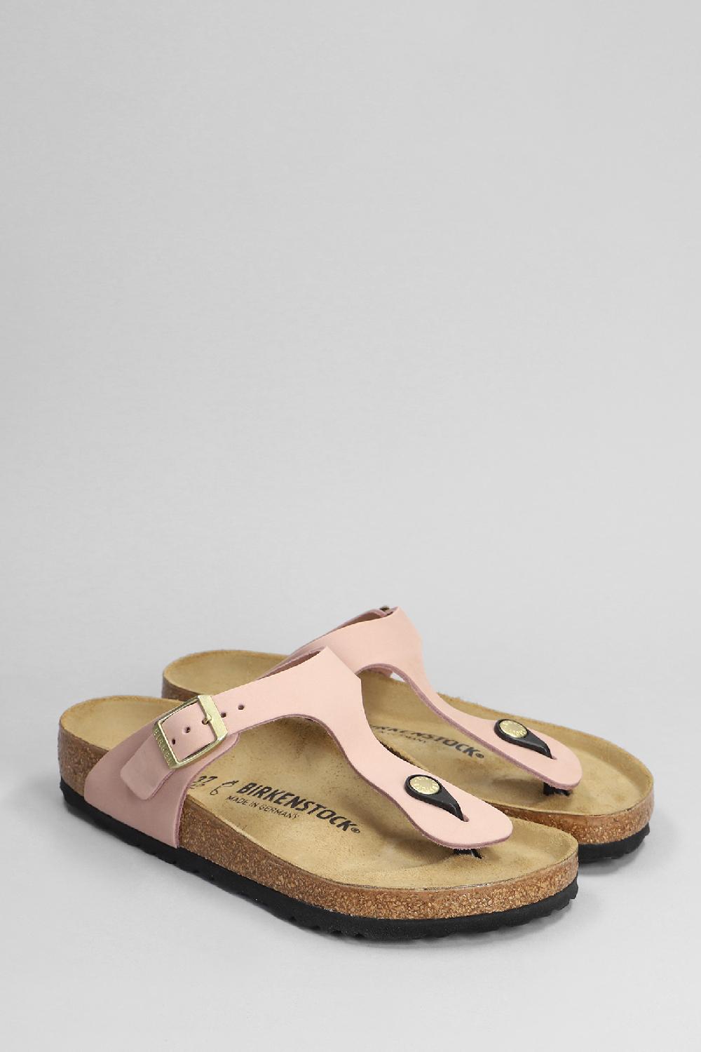 Deliberti Birkenstock Sandali Flats Gizeh In Nabuk Rosa Cod. 394877 - Deliberti The Luxury Shopping