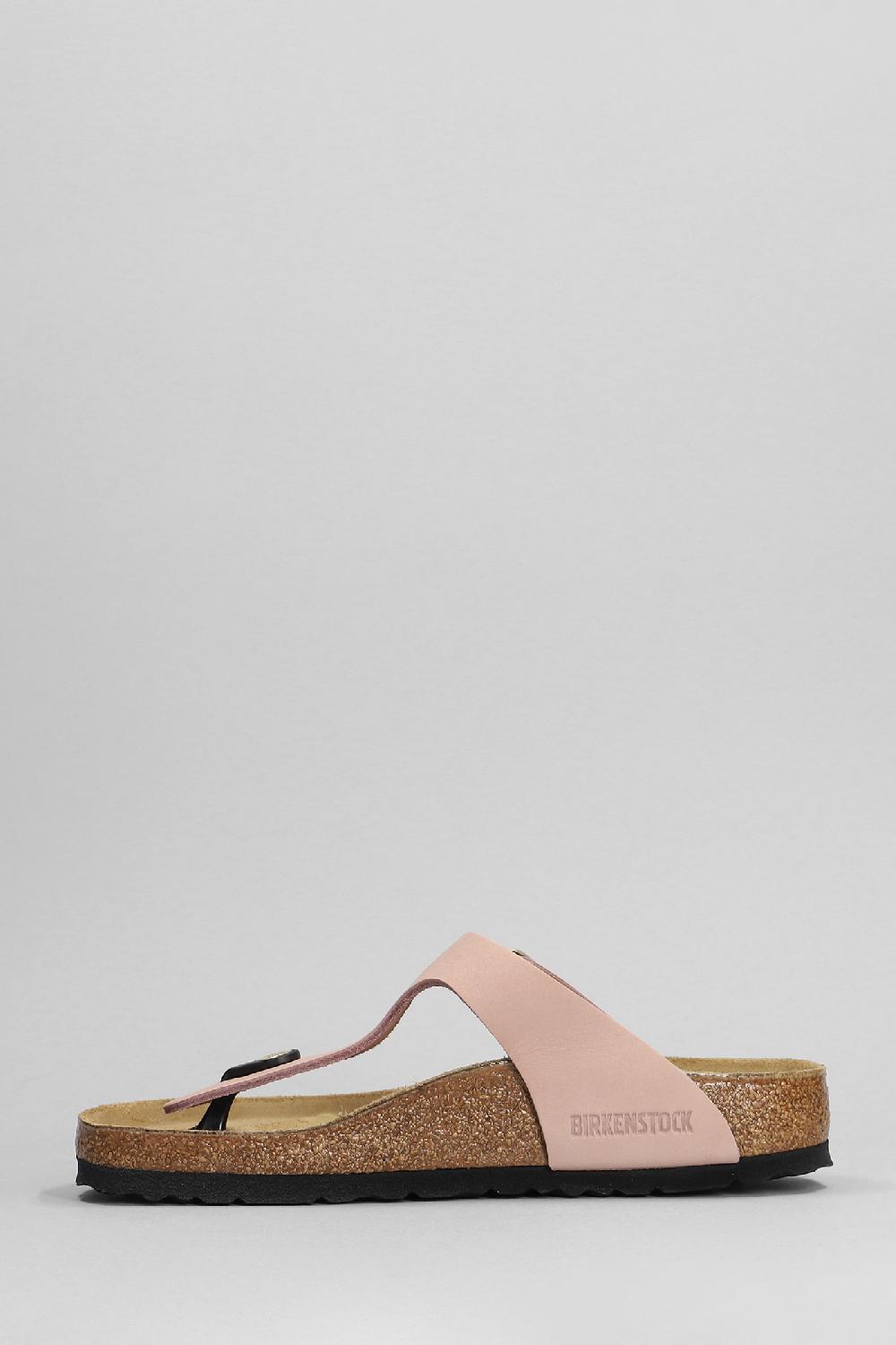 Deliberti Birkenstock Sandali Flats Gizeh In Nabuk Rosa Cod. 394877 - Deliberti The Luxury Shopping