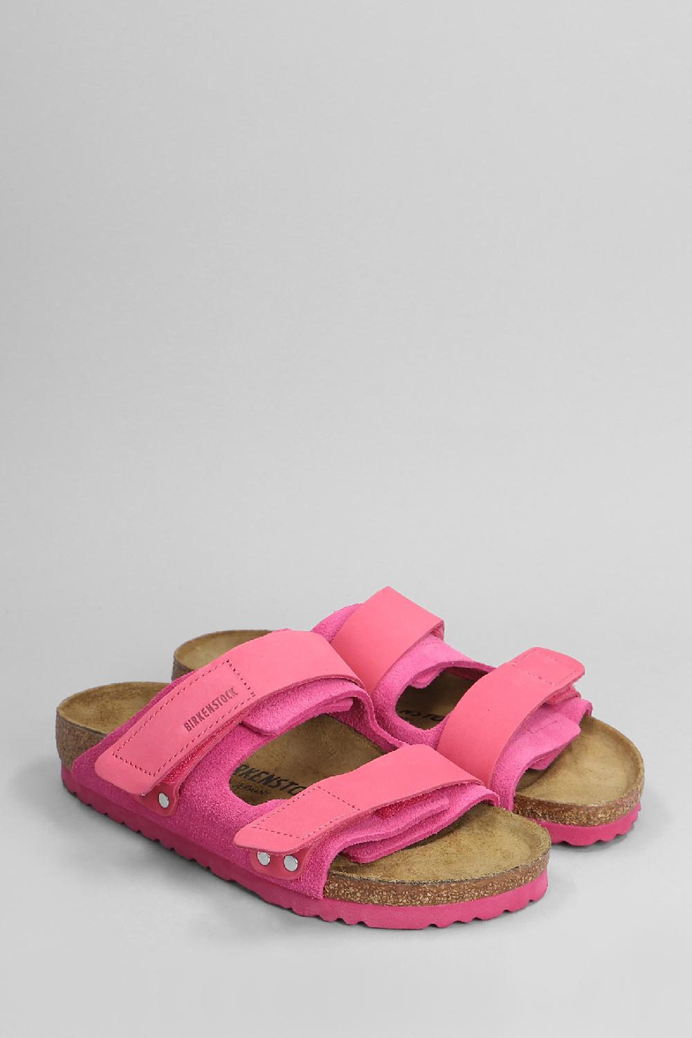Deliberti Birkenstock Sandali Flats Uji In Camoscio Rosa Cod. 401975 - Deliberti The Luxury Shopping