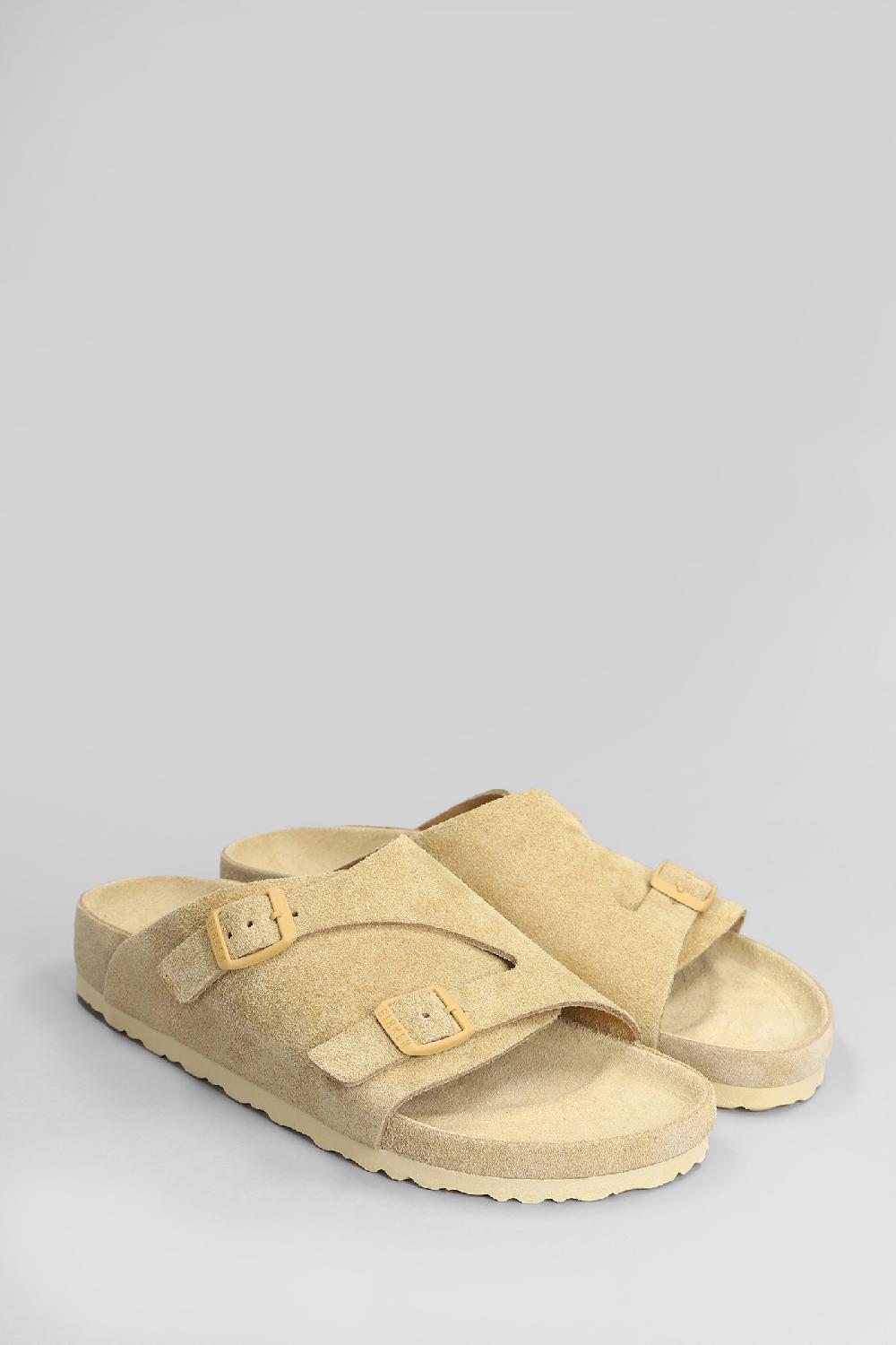 Deliberti Birkenstock Sandali Flats Zurich Exquisite In Camoscio Beige Cod. 409776 - Deliberti The Luxury Shopping