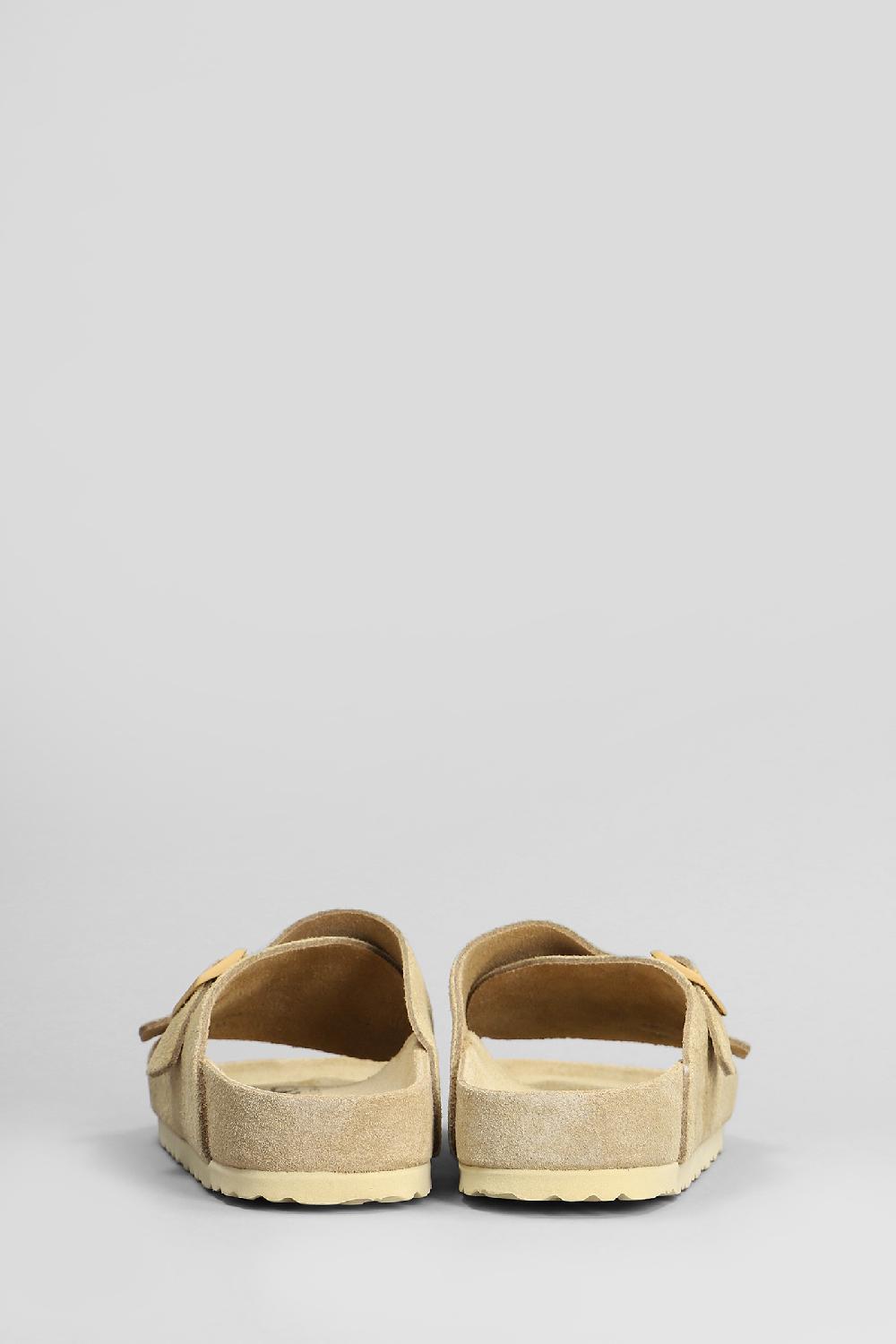 Deliberti Birkenstock Sandali Flats Zurich Exquisite In Camoscio Beige Cod. 409776 - Deliberti The Luxury Shopping