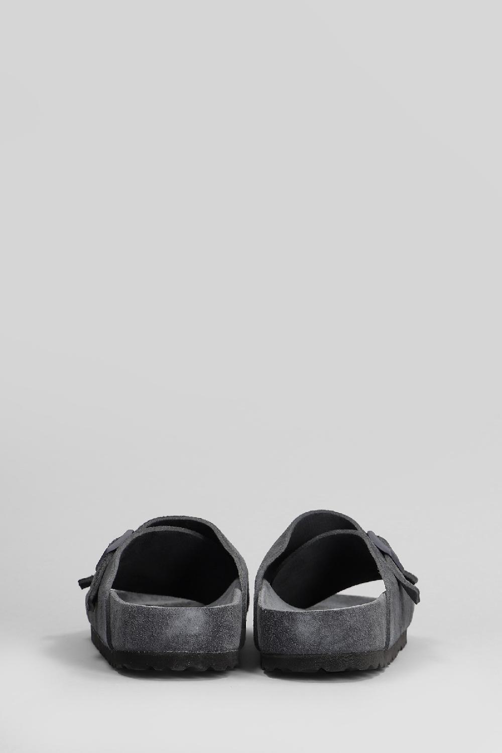 Deliberti Birkenstock Sandali Flats Zurich Exquisite In Camoscio Grigio Cod. 409777 - Deliberti The Luxury Shopping