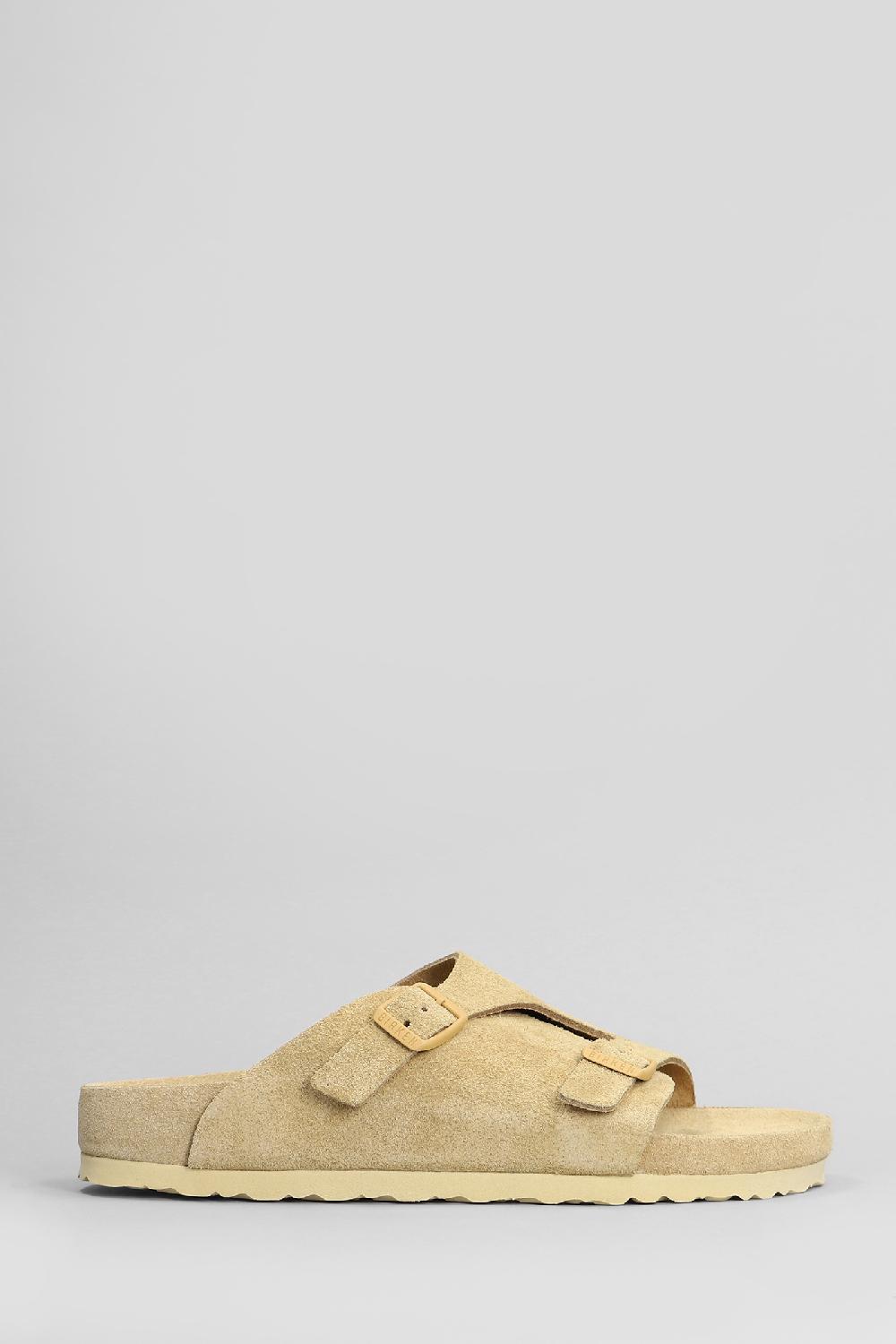 Deliberti Birkenstock Sandali flats zurich exquisite in camoscio beige cod. 409776 - Deliberti The Luxury Shopping