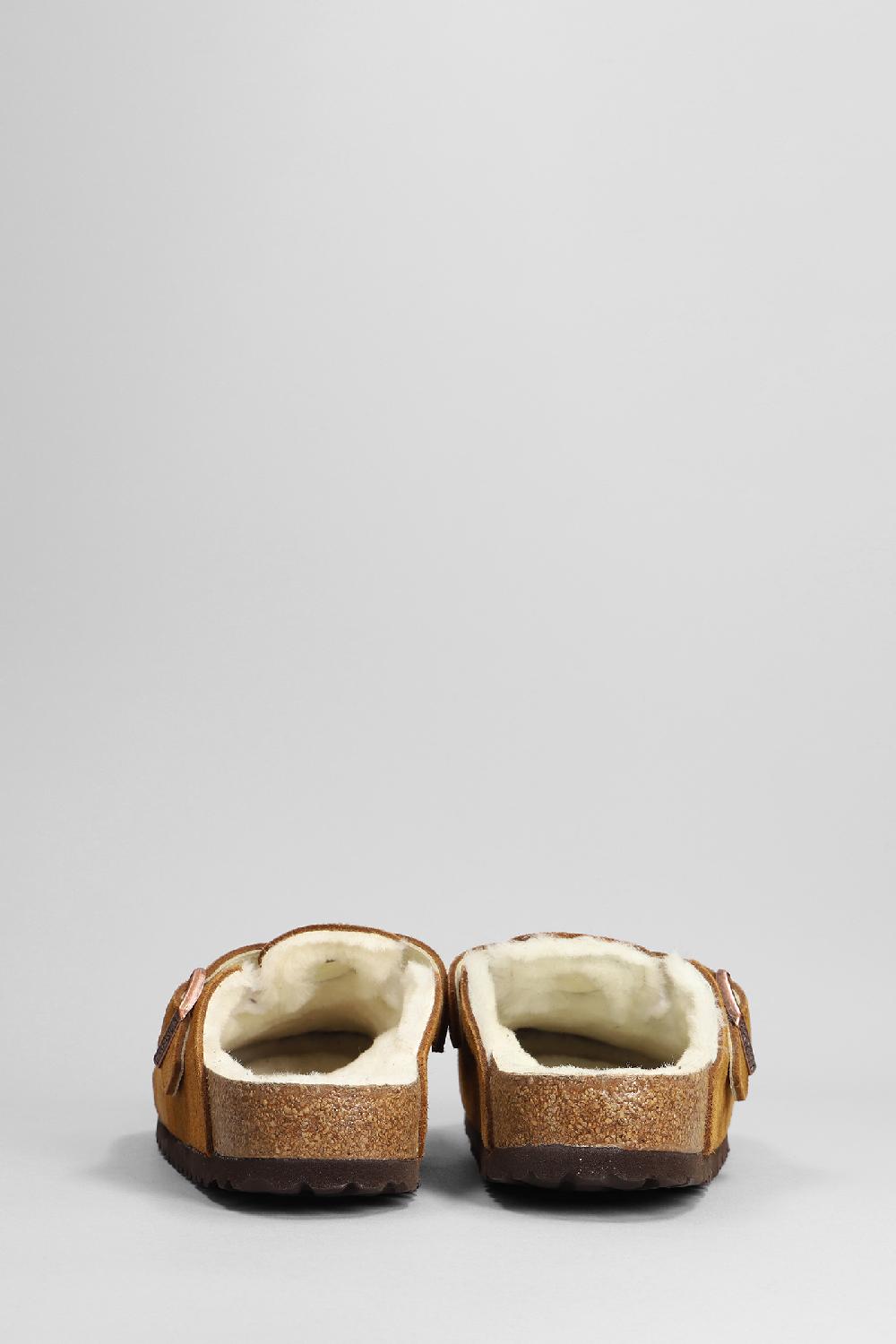 Deliberti Birkenstock Slipper-mule Boston In Camoscio Cuoio Naturale Cod. 376359 - Deliberti The Luxury Shopping