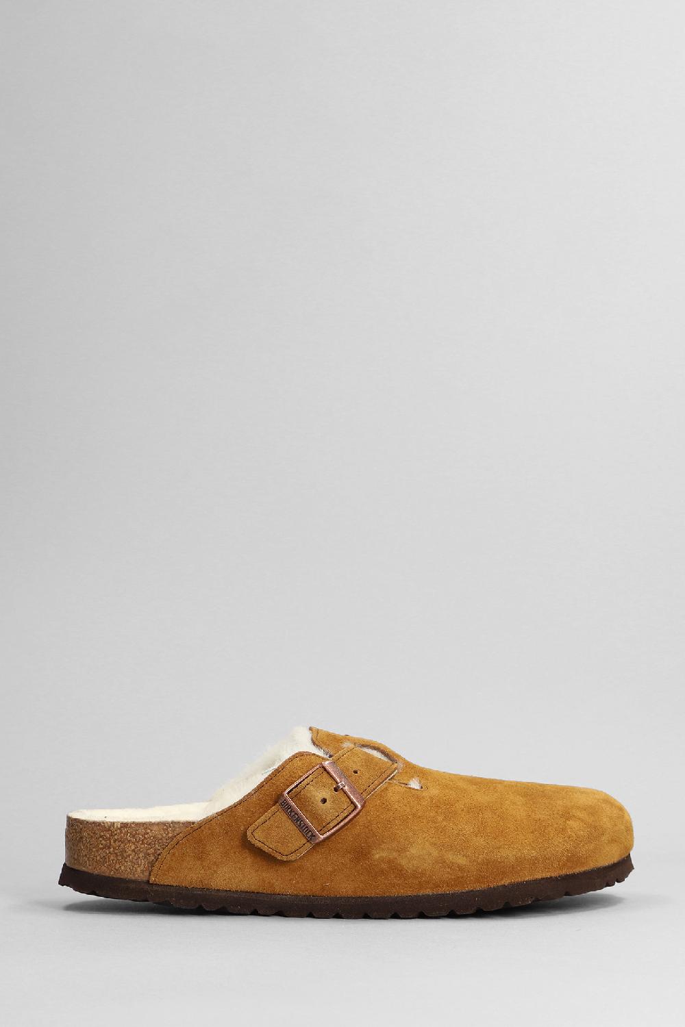 Deliberti Birkenstock Slipper-mule boston in camoscio cuoio naturale cod. 376359 - Deliberti The Luxury Shopping