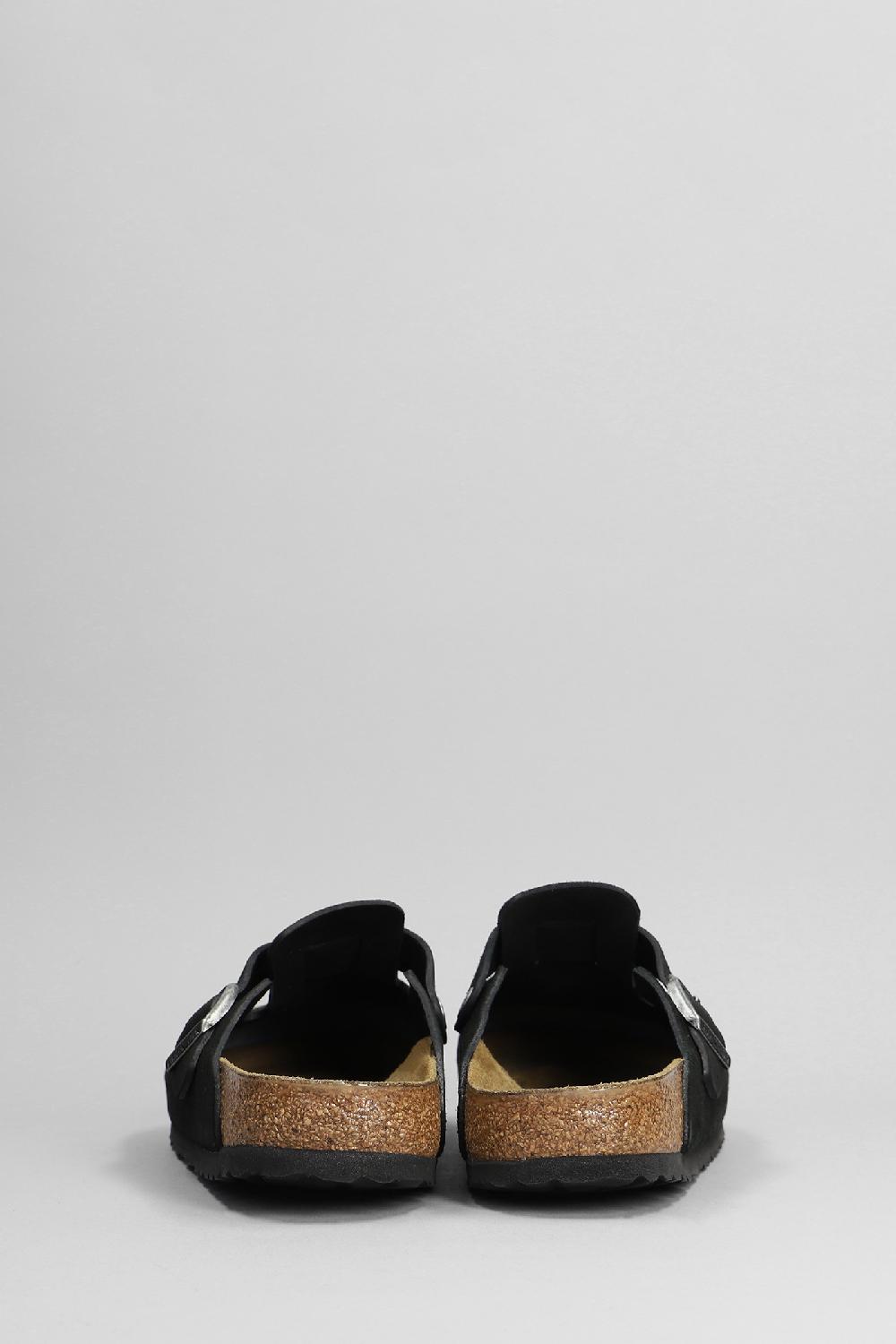 Deliberti Birkenstock Slipper-mule Boston In Camoscio Nero Cod. 399278 - Deliberti The Luxury Shopping