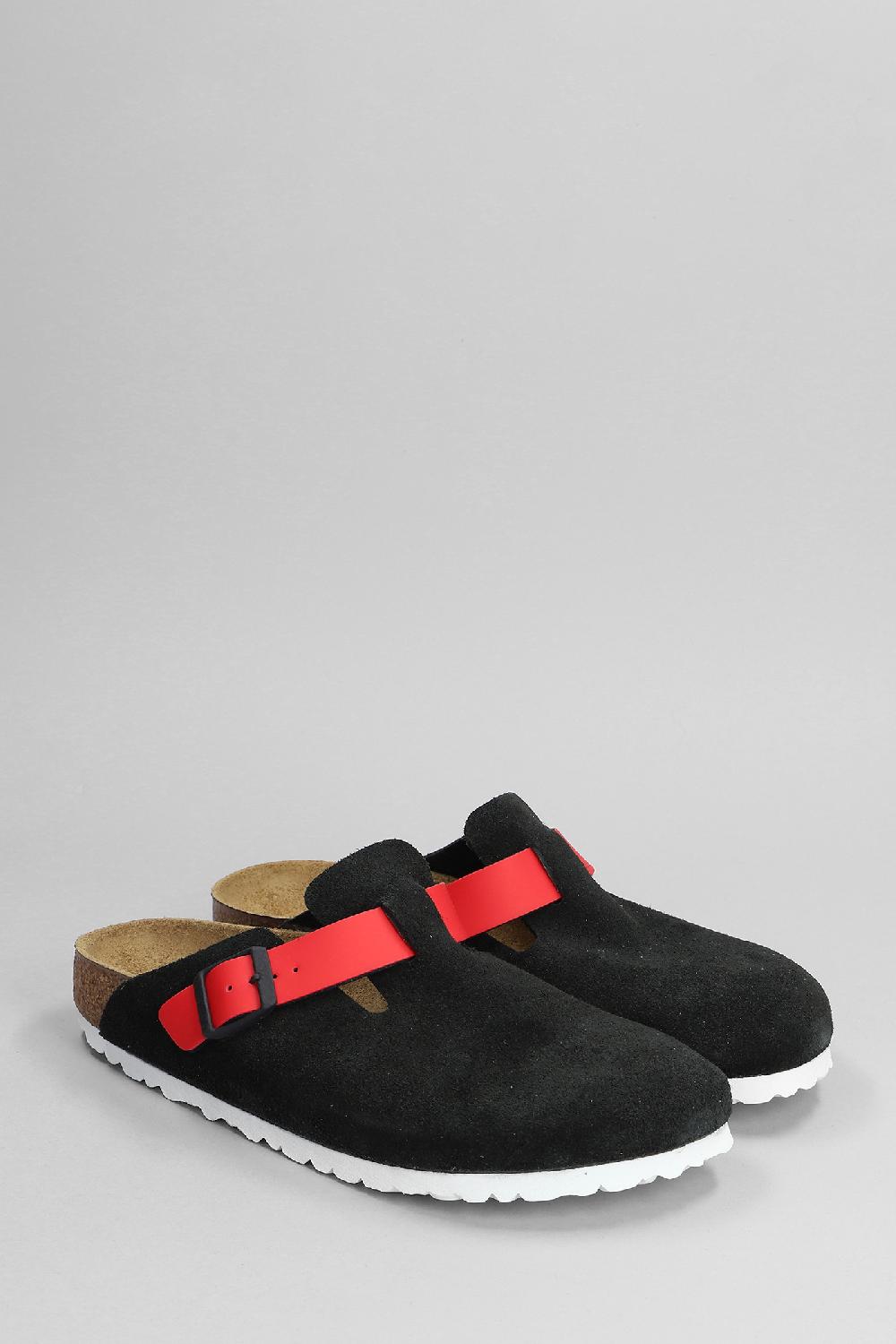 Deliberti Birkenstock Slipper-mule Boston In Camoscio Nero Cod. 379381 - Deliberti The Luxury Shopping