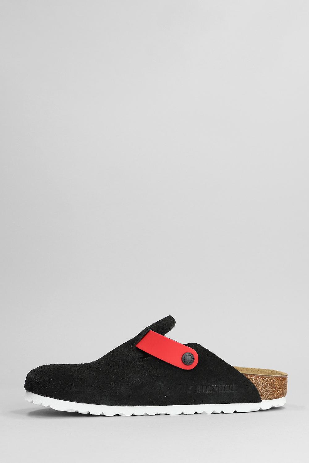 Deliberti Birkenstock Slipper-mule Boston In Camoscio Nero Cod. 379381 - Deliberti The Luxury Shopping