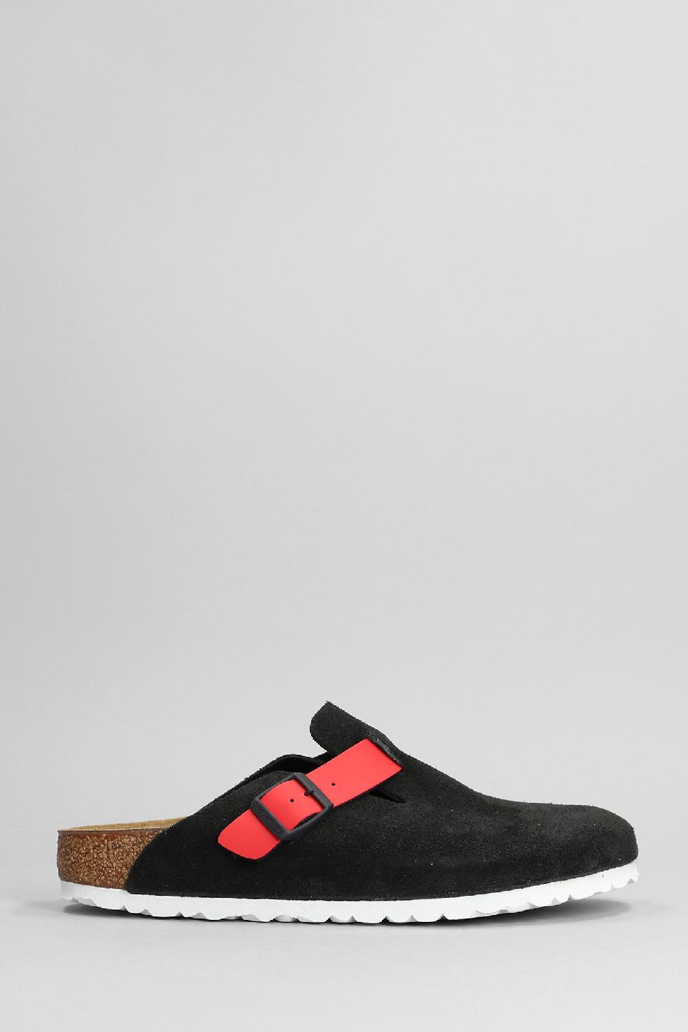 Deliberti Birkenstock Slipper-mule boston in camoscio nero cod. 379381 - Deliberti The Luxury Shopping