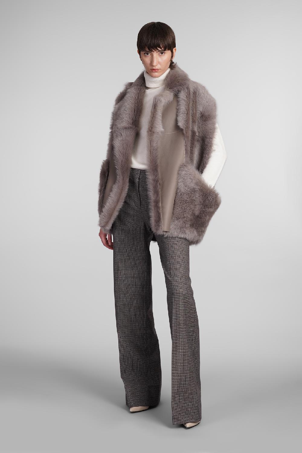 Deliberti Blancha Pelliccia In Pelle Taupe Cod. 407903 - Deliberti The Luxury Shopping