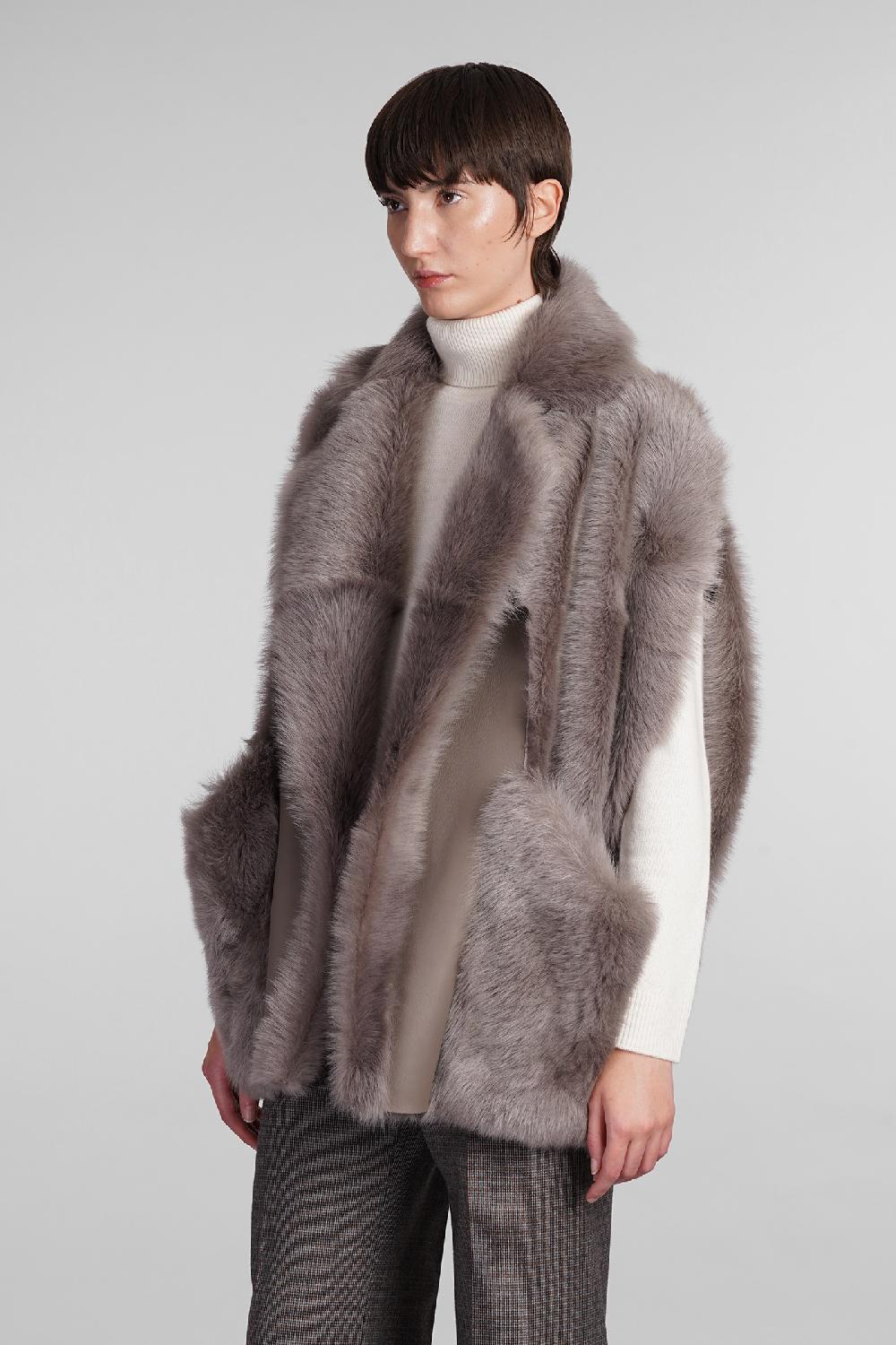 Deliberti Blancha Pelliccia In Pelle Taupe Cod. 407903 - Deliberti The Luxury Shopping