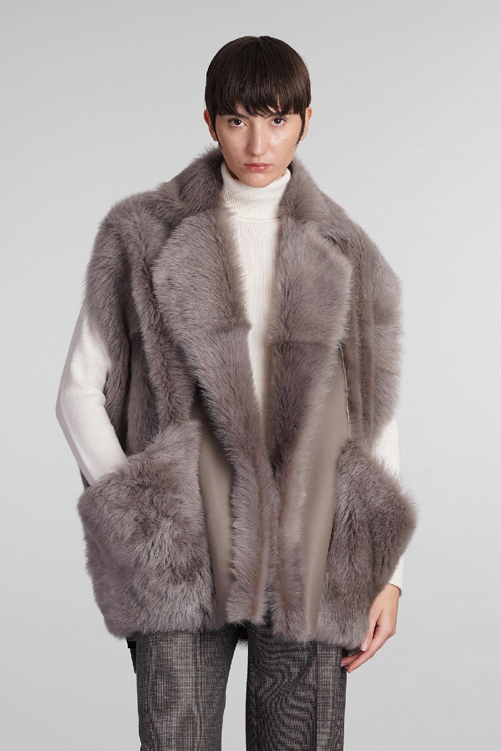 Deliberti Blancha Pelliccia in pelle taupe cod. 407903 - Deliberti The Luxury Shopping