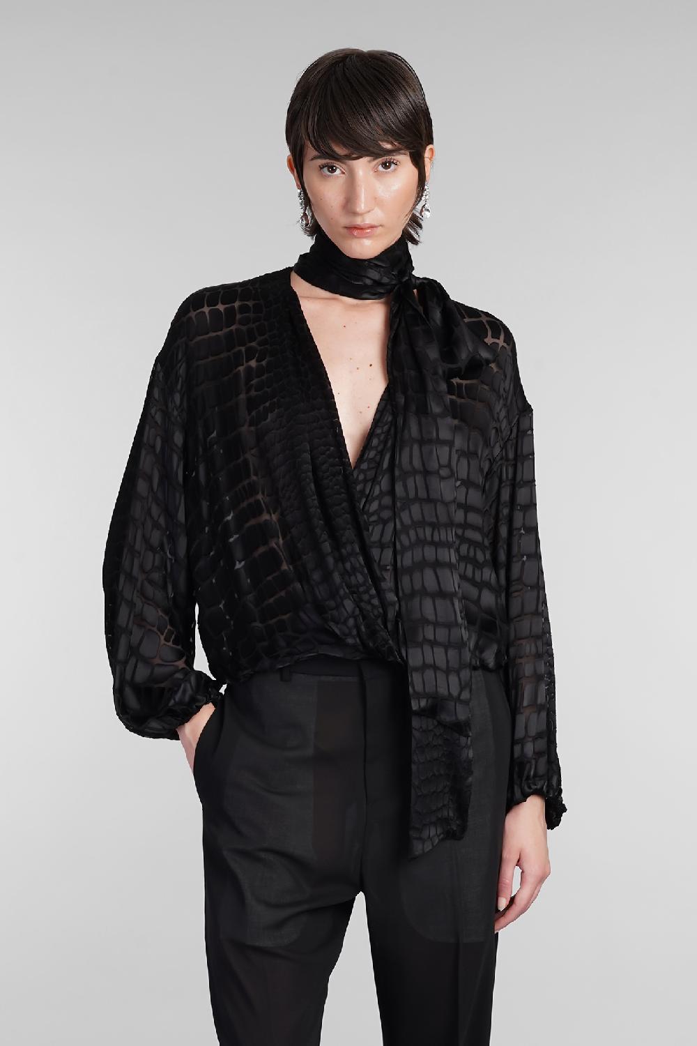 Deliberti Blumarine Blusa in viscosa nera cod. 403539 - Deliberti The Luxury Shopping