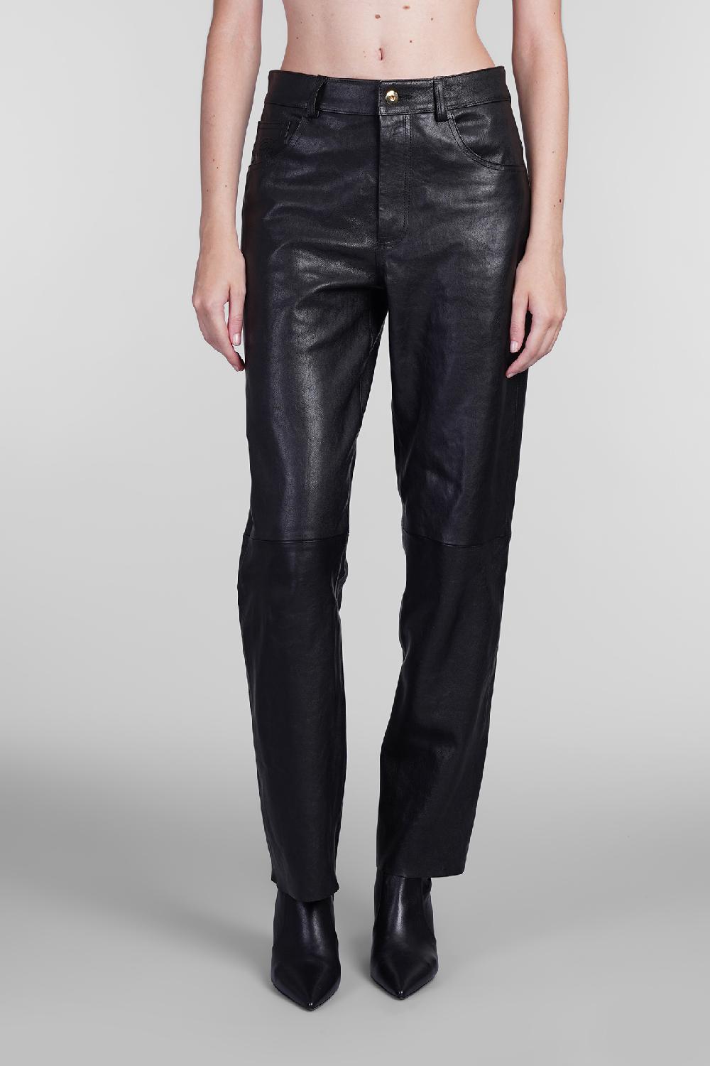 Deliberti Blumarine Pantalone in pelle nera cod. 405284 - Deliberti The Luxury Shopping