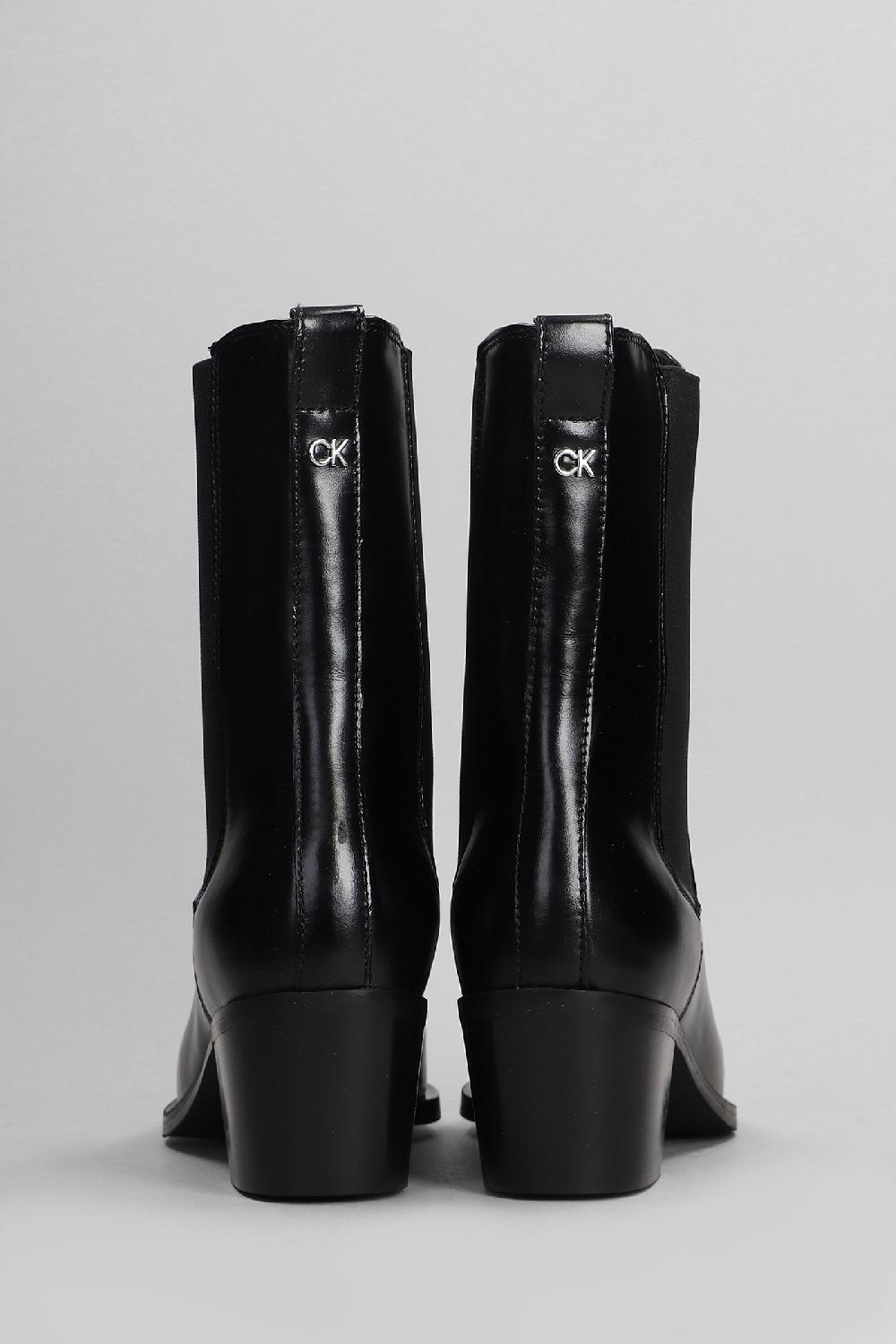 Deliberti Calvin Klein Tronchetti Tacco Alto In Pelle Nera Cod. 405025 - Deliberti The Luxury Shopping