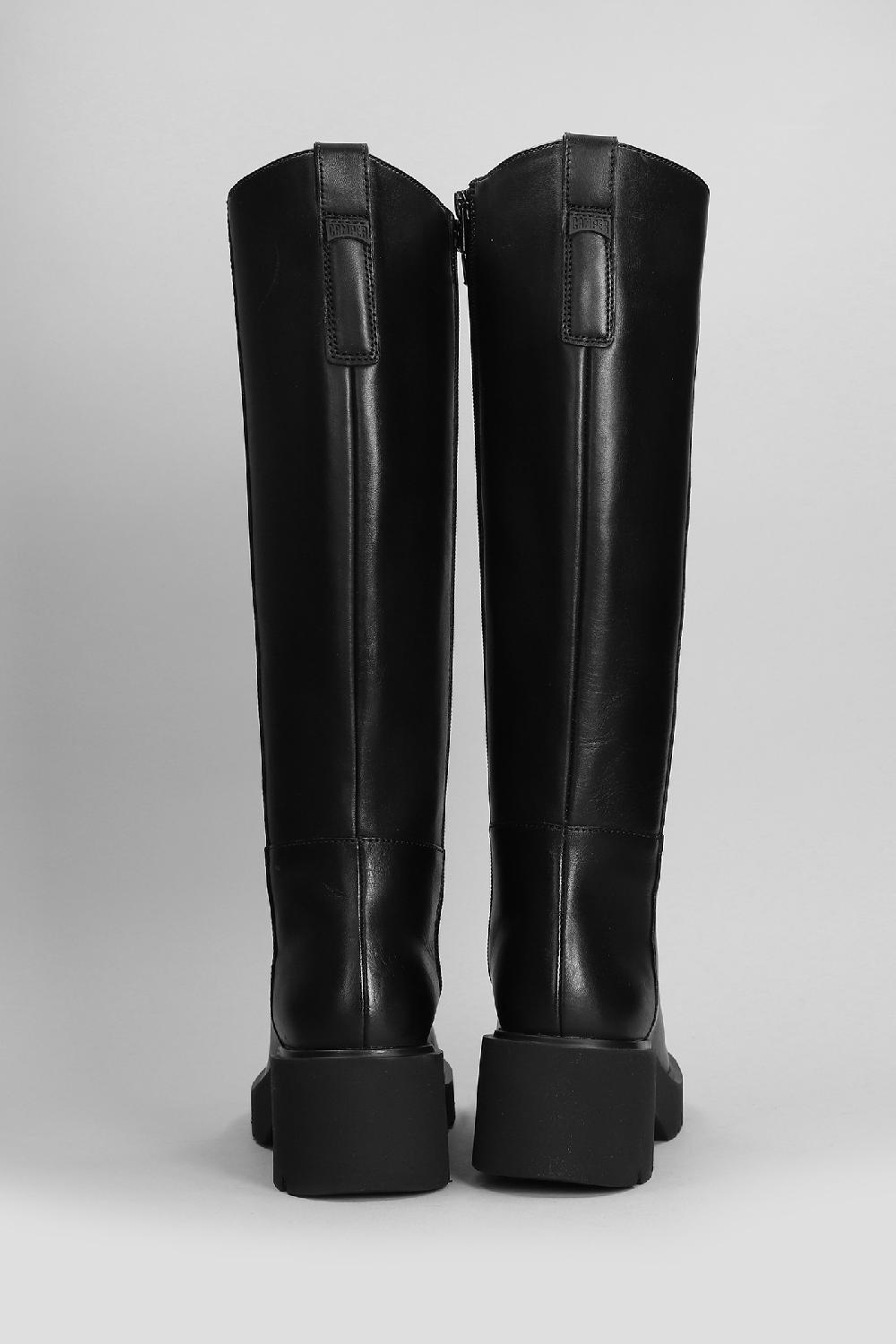 Deliberti Camper Stivali Tacco Basso Milah In Pelle Nera Cod. 410149 - Deliberti The Luxury Shopping