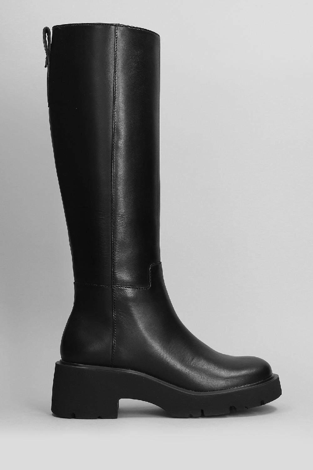 Deliberti Camper Stivali tacco basso milah in pelle nera cod. 410149 - Deliberti The Luxury Shopping