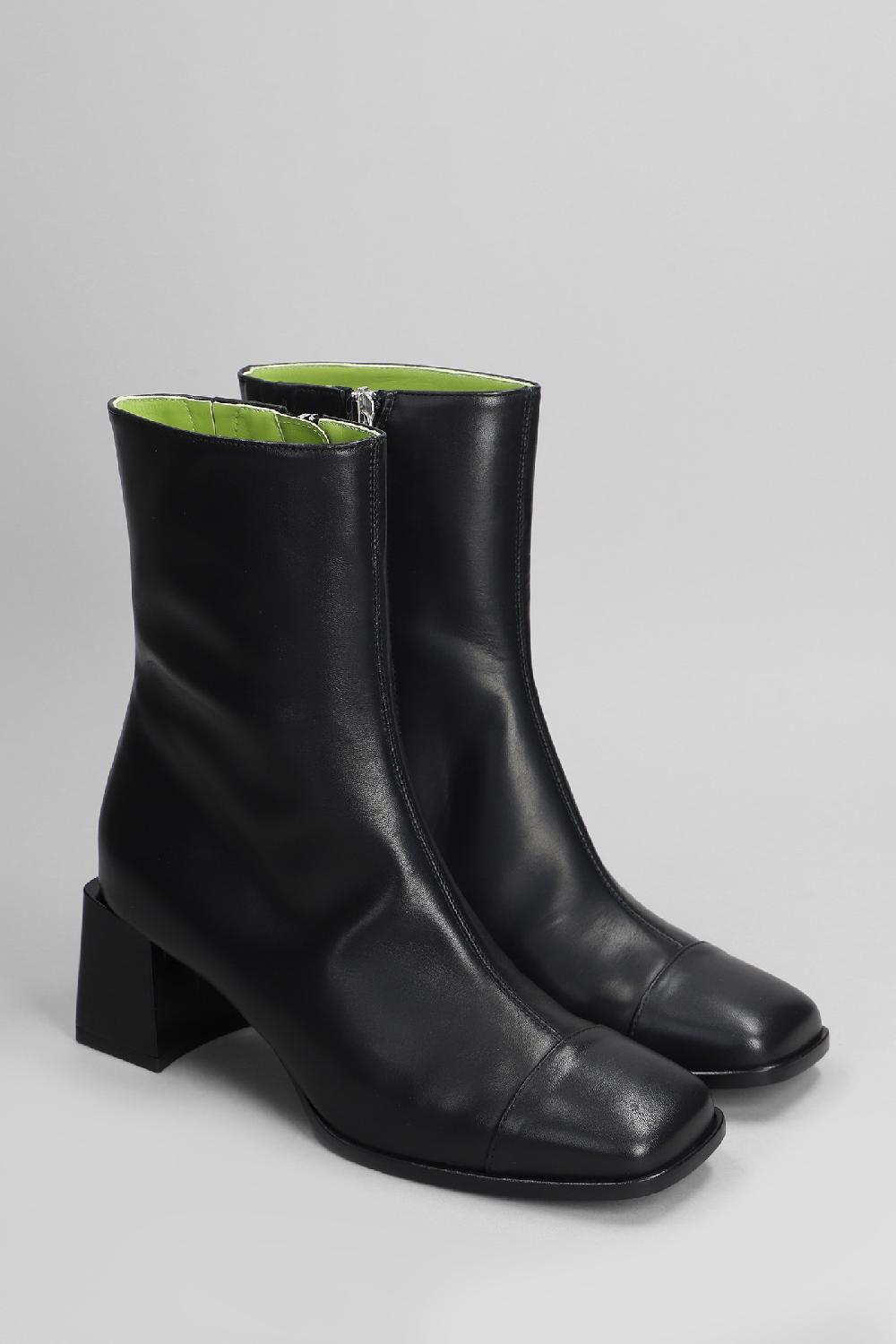Deliberti Carel Tronchetti Tacco Alto Odeon In Pelle Nera Cod. 403886 - Deliberti The Luxury Shopping