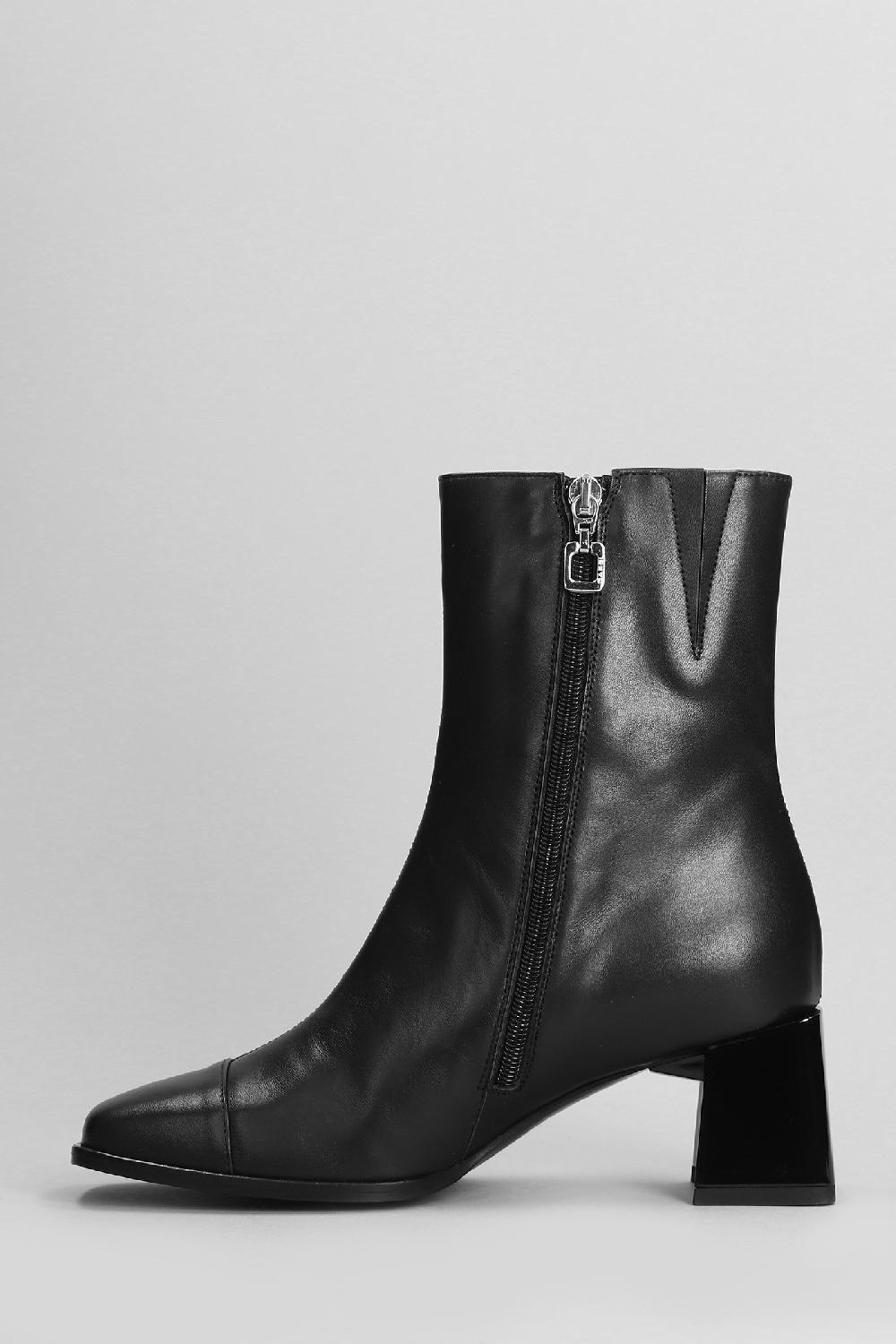 Deliberti Carel Tronchetti Tacco Alto Odeon In Pelle Nera Cod. 403886 - Deliberti The Luxury Shopping