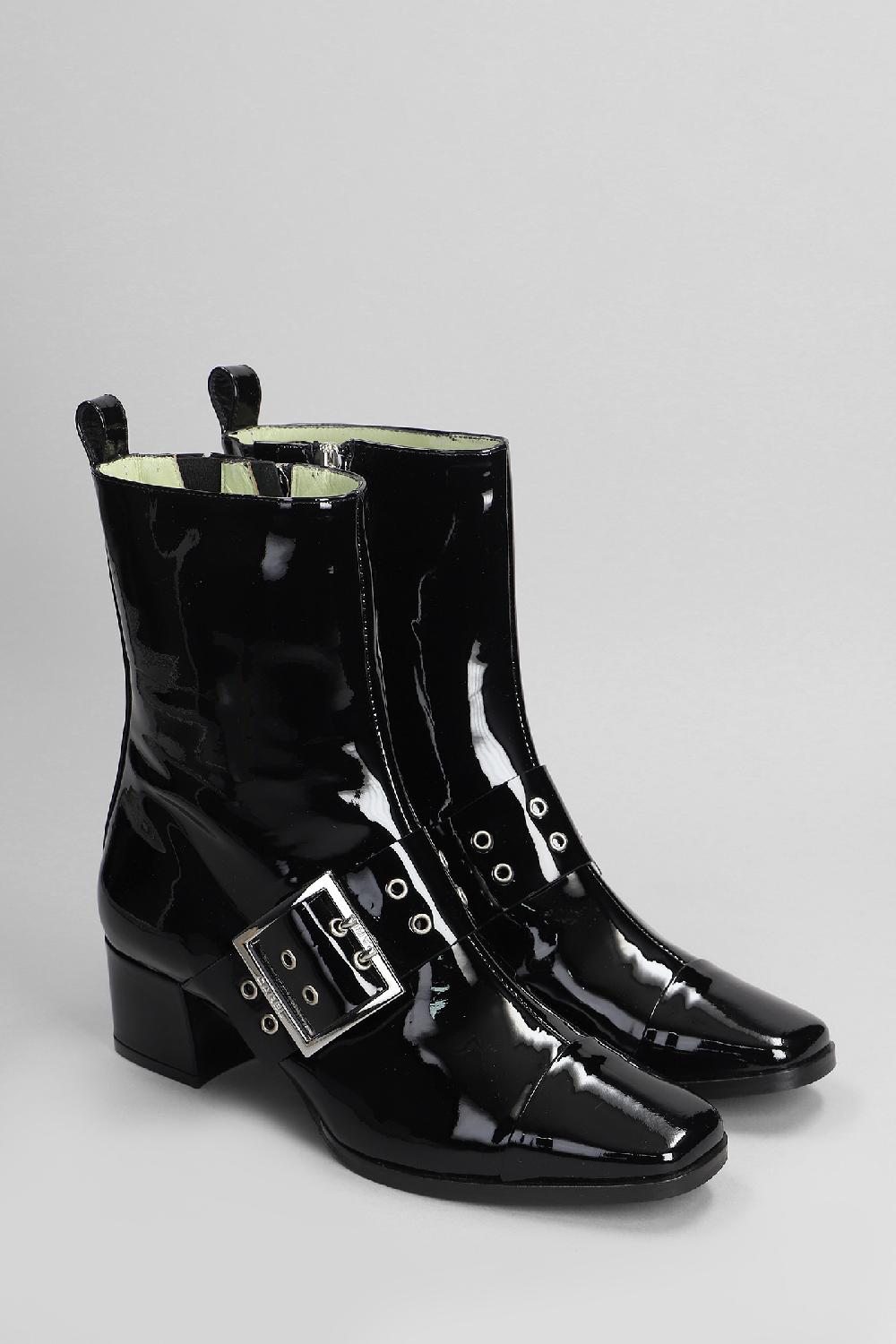 Deliberti Carel Tronchetti Tacco Alto Rock In Vernice Nera Cod. 403890 - Deliberti The Luxury Shopping