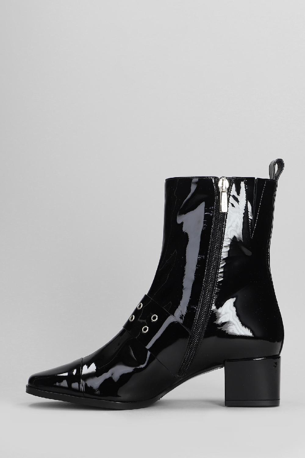 Deliberti Carel Tronchetti Tacco Alto Rock In Vernice Nera Cod. 403890 - Deliberti The Luxury Shopping