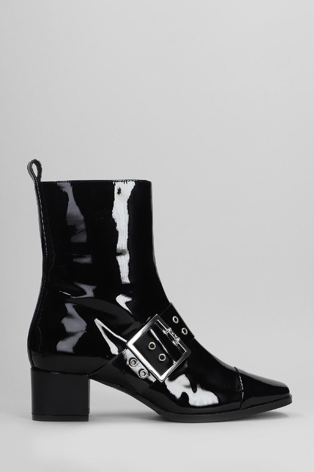 Deliberti Carel Tronchetti tacco alto rock in vernice nera cod. 403890 - Deliberti The Luxury Shopping