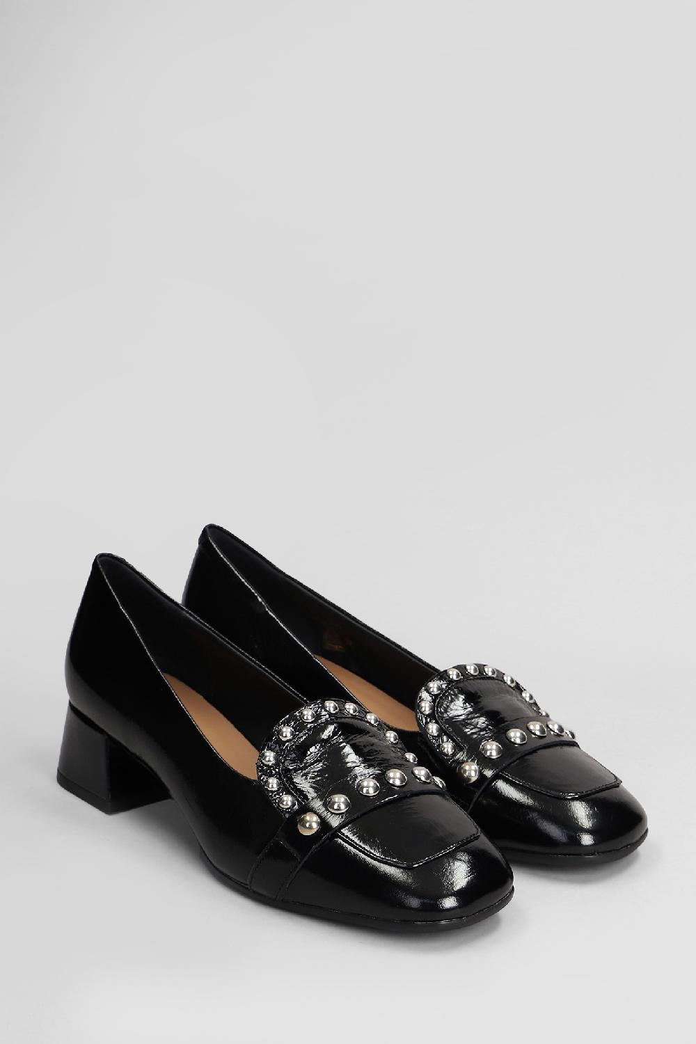 Deliberti Carmens Decollete Rose Stud In Vernice Nera Cod. 407135 - Deliberti The Luxury Shopping