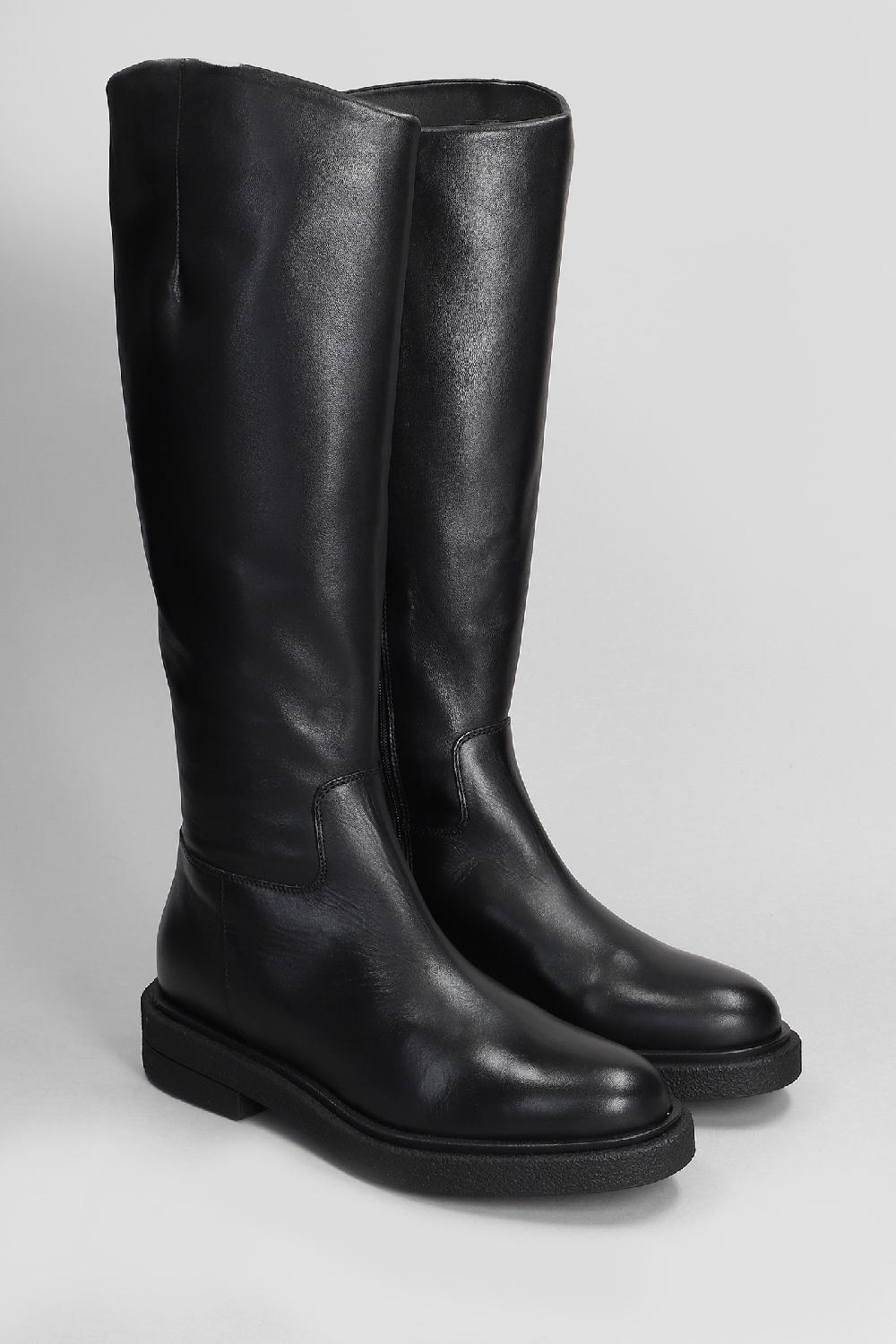 Deliberti Carmens Stivali Tacco Basso Brook Boot In Pelle Nera Cod. 408521 - Deliberti The Luxury Shopping