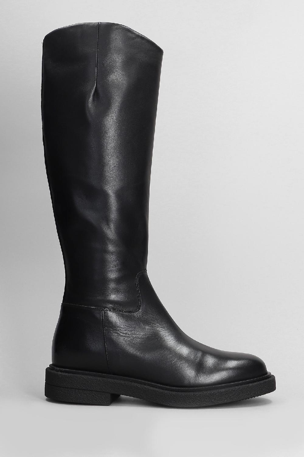 Deliberti Carmens Stivali tacco basso brook boot in pelle nera cod. 408521 - Deliberti The Luxury Shopping