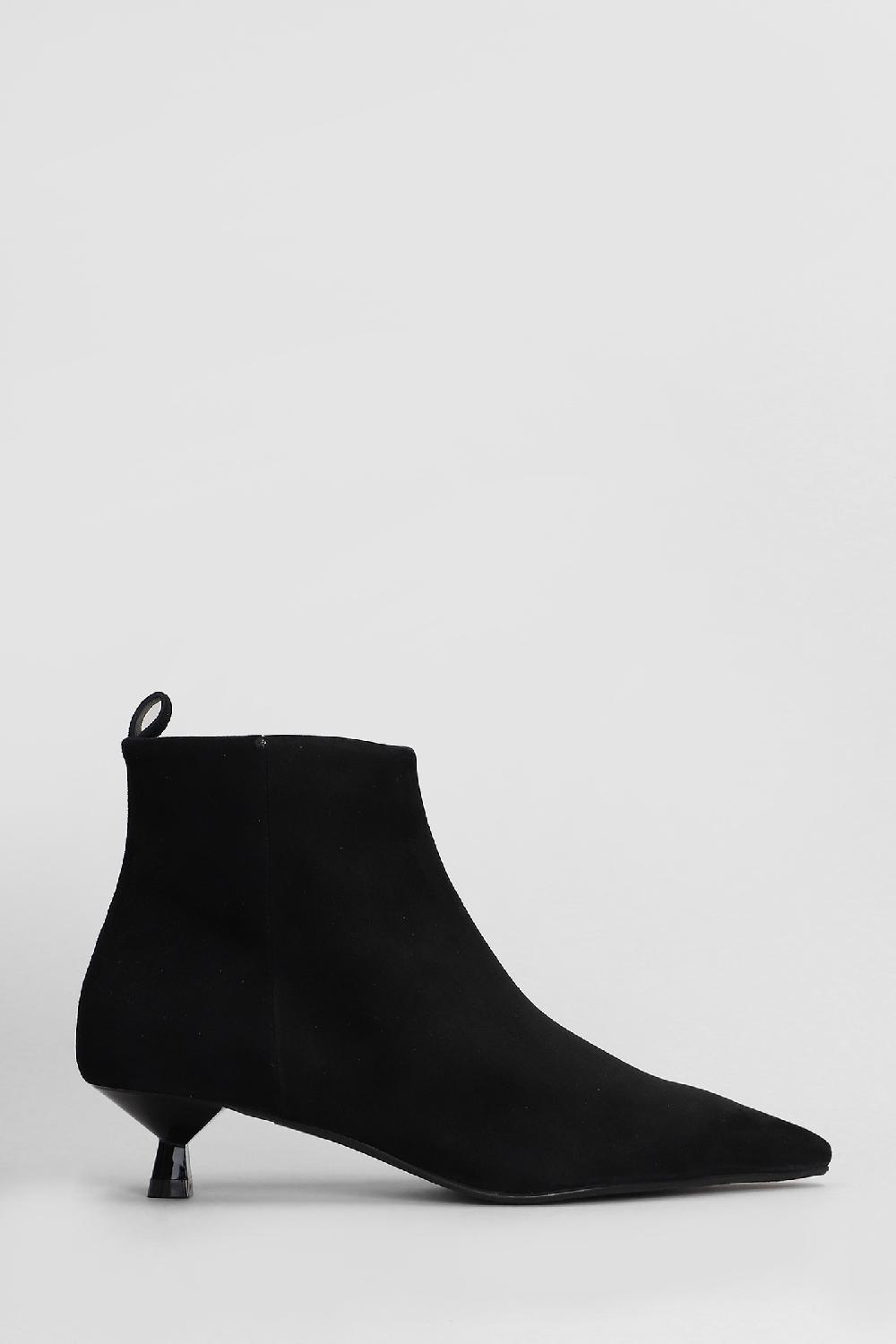 Deliberti Carmens Tronchetti tacco alto demi low in camoscio nero cod. 408523 - Deliberti The Luxury Shopping