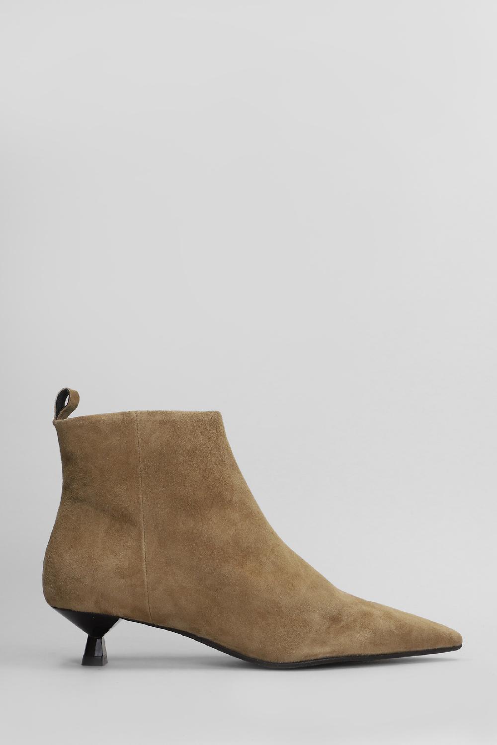 Deliberti Carmens Tronchetti tacco alto demi low in camoscio taupe cod. 408524 - Deliberti The Luxury Shopping