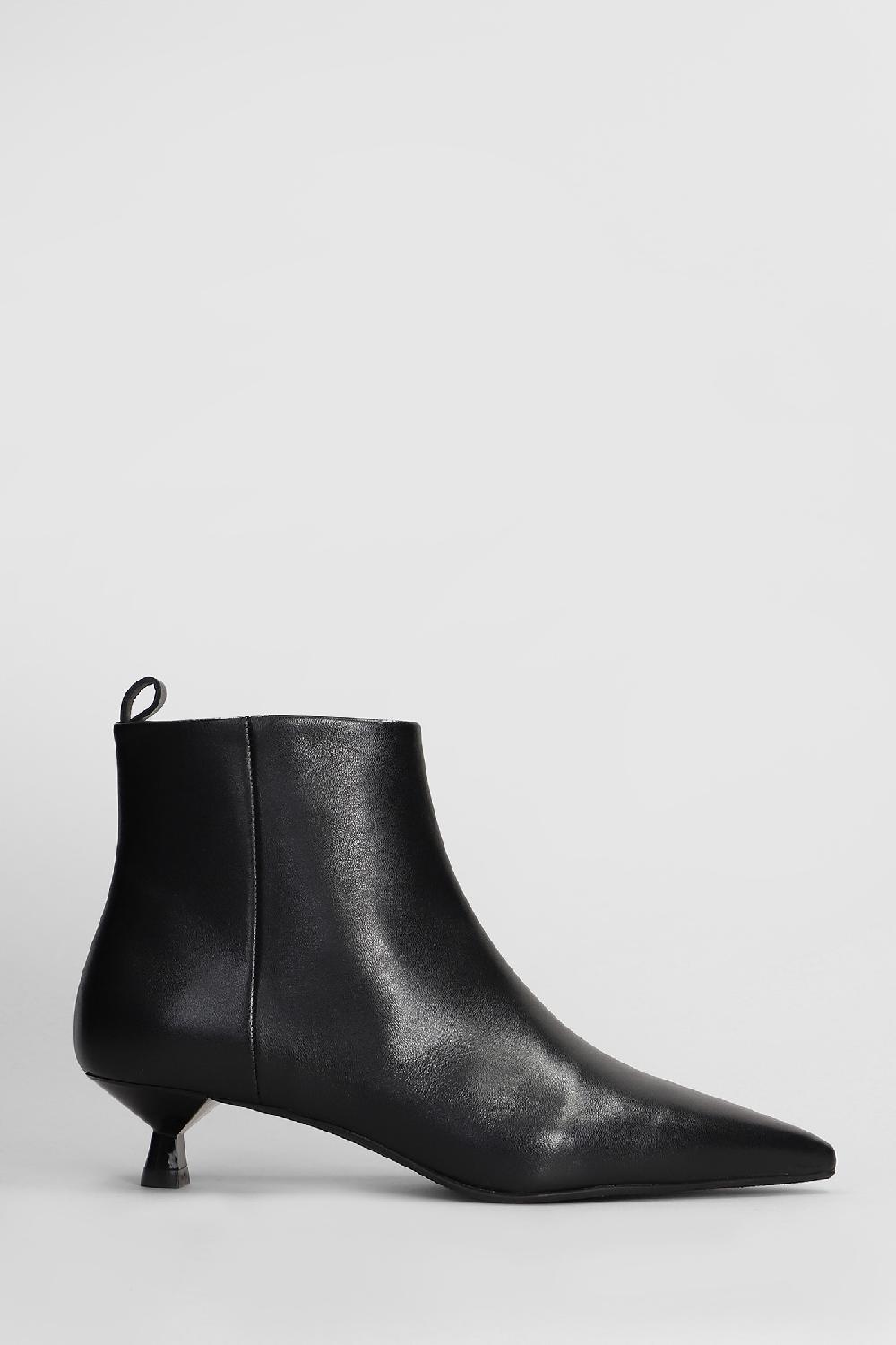 Deliberti Carmens Tronchetti tacco alto demi low in pelle nera cod. 407138 - Deliberti The Luxury Shopping