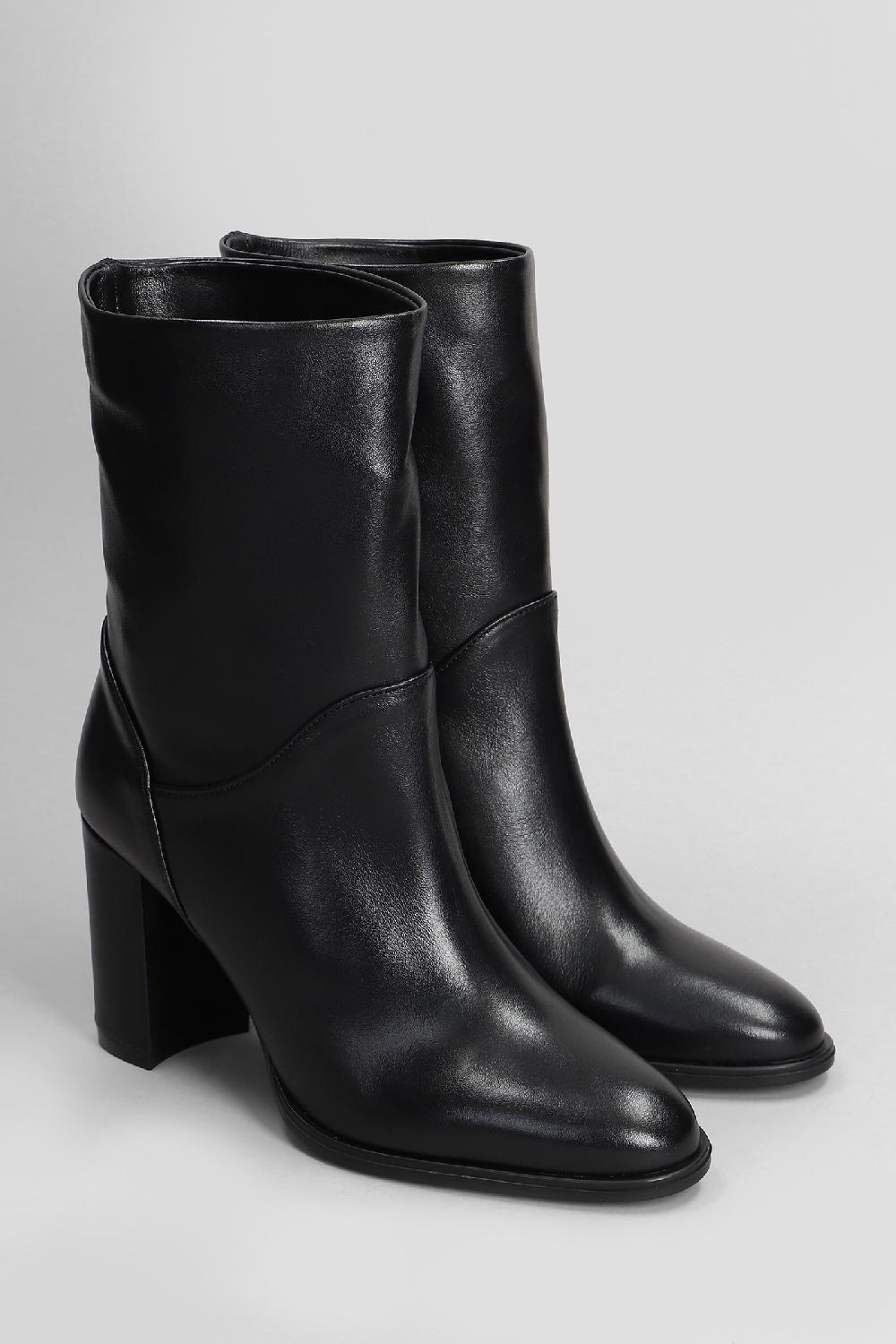 Deliberti Carmens Tronchetti Tacco Alto Gloria Mid In Pelle Nera Cod. 409428 - Deliberti The Luxury Shopping