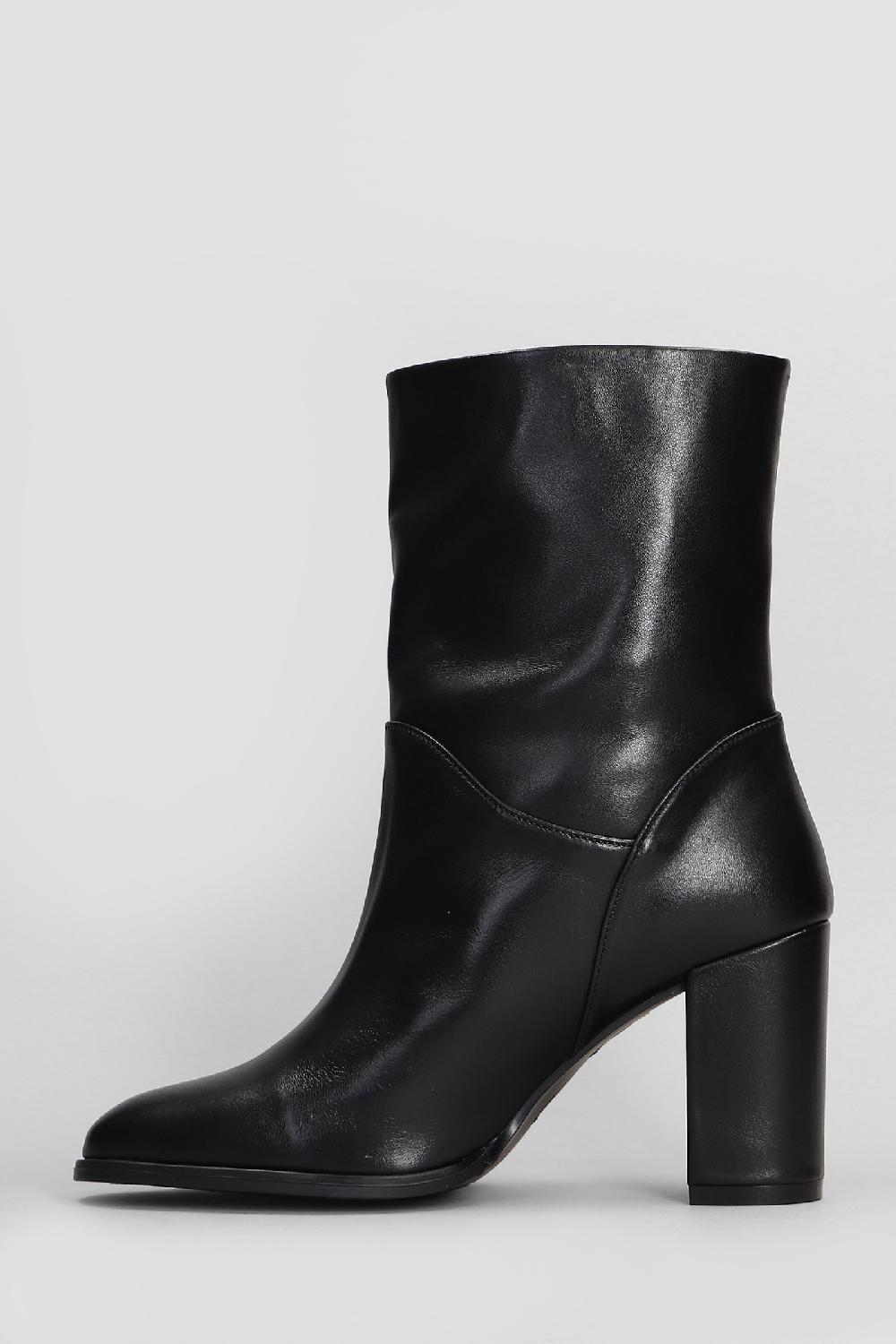 Deliberti Carmens Tronchetti Tacco Alto Gloria Mid In Pelle Nera Cod. 409428 - Deliberti The Luxury Shopping