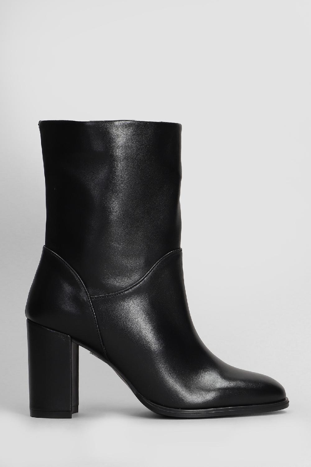 Deliberti Carmens Tronchetti tacco alto gloria mid in pelle nera cod. 409428 - Deliberti The Luxury Shopping