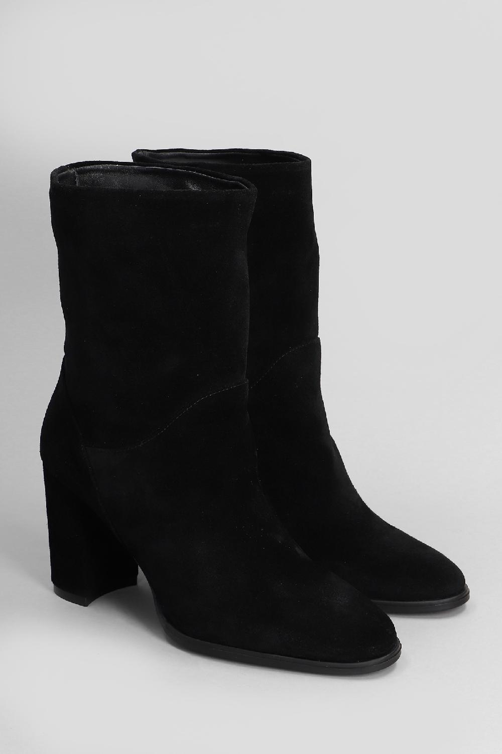 Deliberti Carmens Tronchetti Tacco Alto Gloria Mid M In Camoscio Nero Cod. 409429 - Deliberti The Luxury Shopping