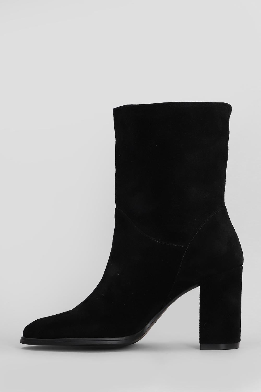 Deliberti Carmens Tronchetti Tacco Alto Gloria Mid M In Camoscio Nero Cod. 409429 - Deliberti The Luxury Shopping