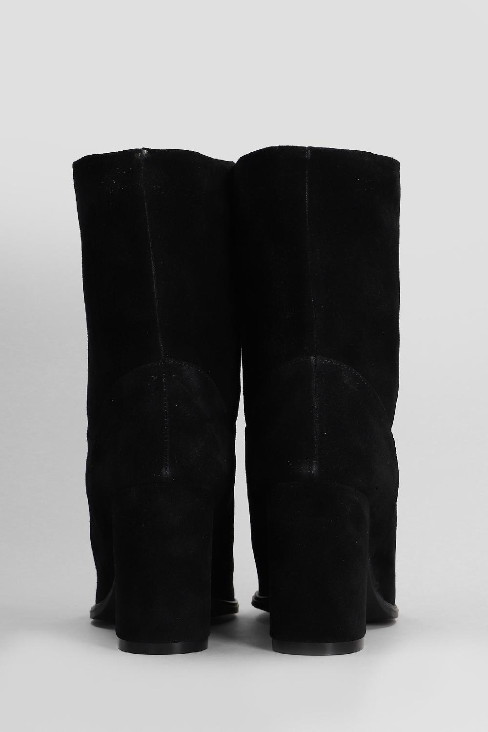 Deliberti Carmens Tronchetti Tacco Alto Gloria Mid M In Camoscio Nero Cod. 409429 - Deliberti The Luxury Shopping