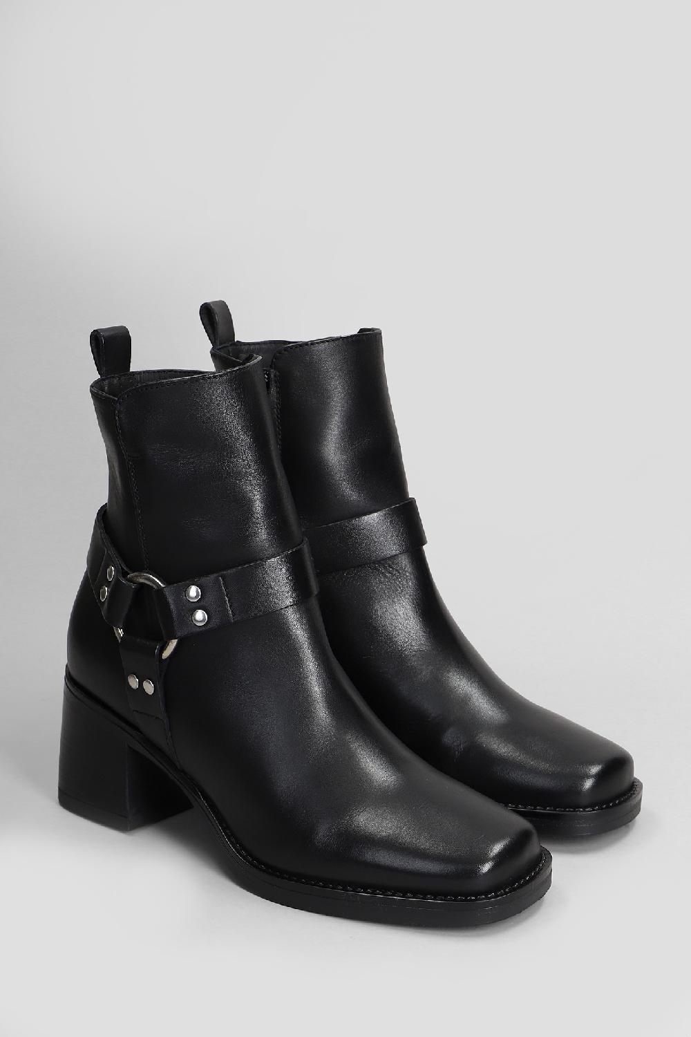 Deliberti Carmens Tronchetti Tacco Alto Holly Ring In Pelle Nera Cod. 409427 - Deliberti The Luxury Shopping