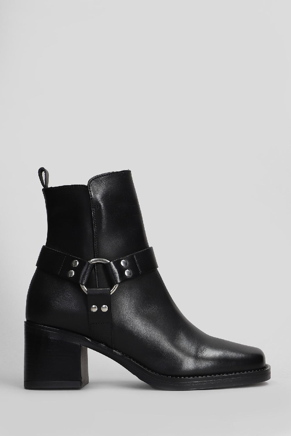 Deliberti Carmens Tronchetti tacco alto holly ring in pelle nera cod. 409427 - Deliberti The Luxury Shopping
