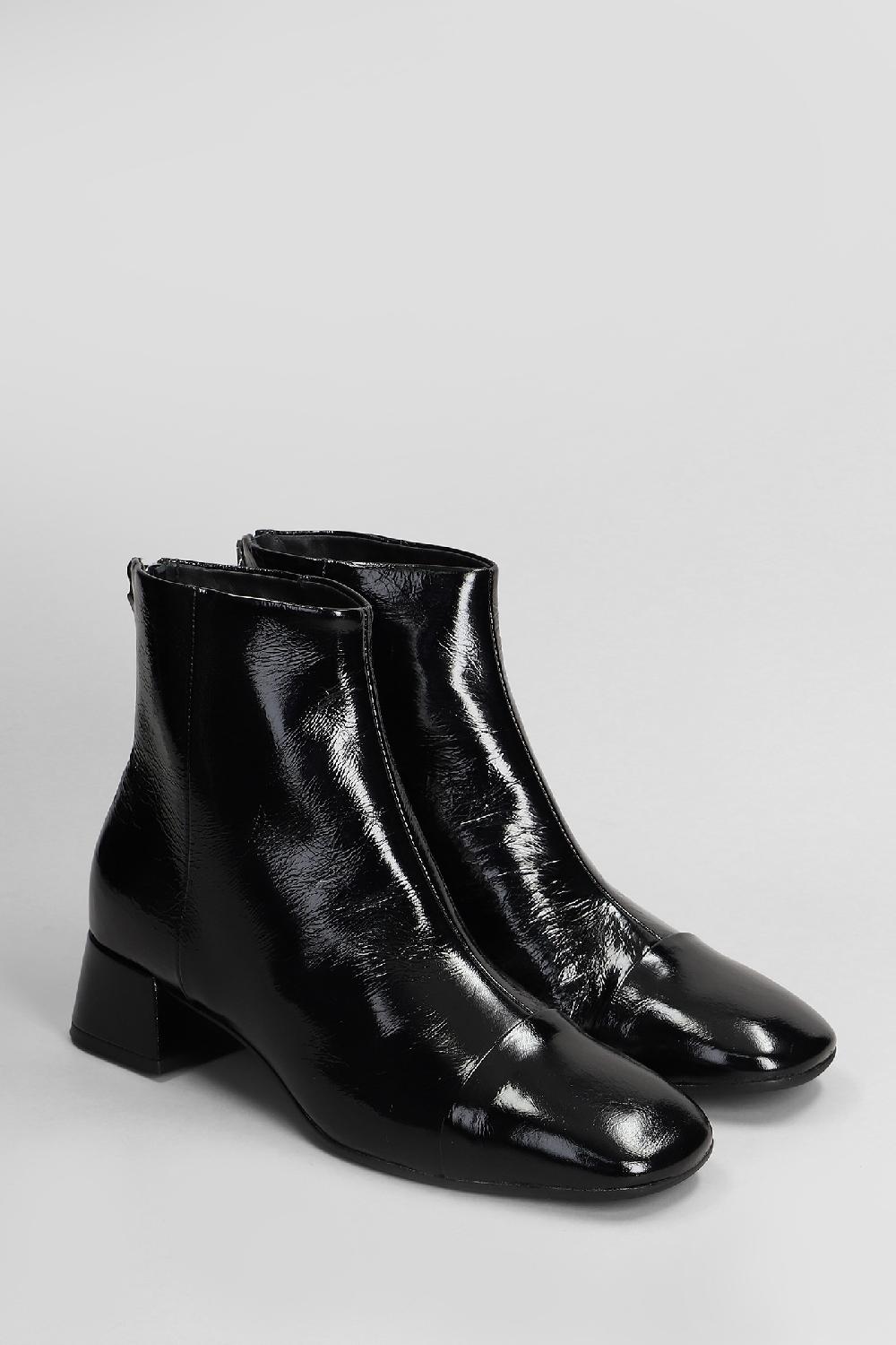Deliberti Carmens Tronchetti Tacco Alto Rose Back In Vernice Nera Cod. 407139 - Deliberti The Luxury Shopping