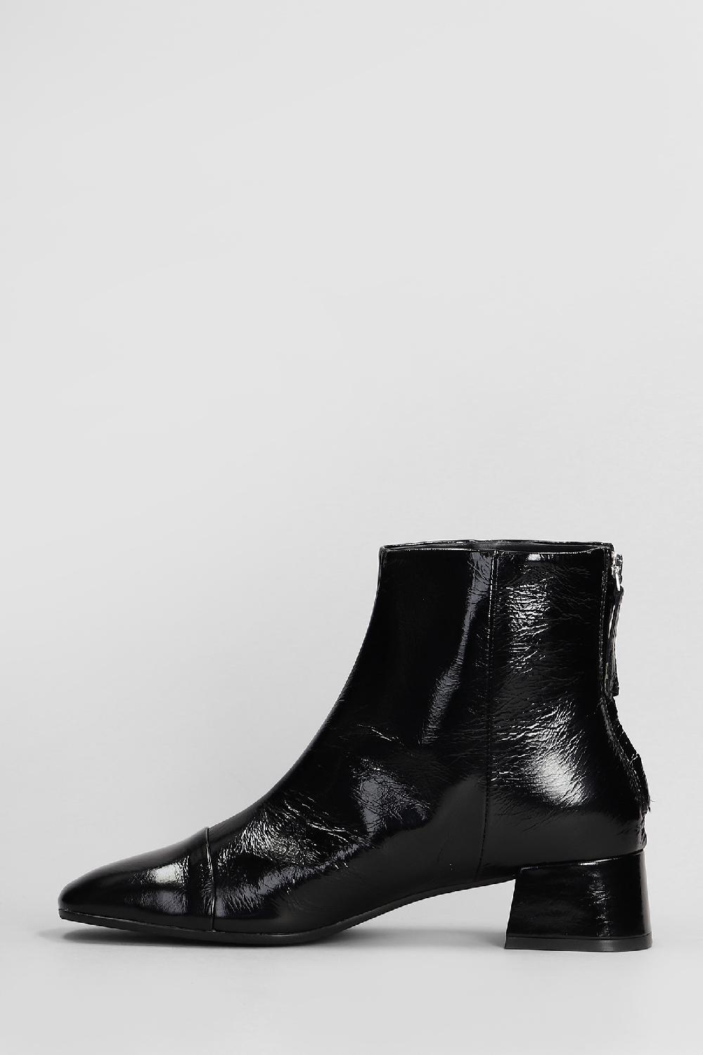 Deliberti Carmens Tronchetti Tacco Alto Rose Back In Vernice Nera Cod. 407139 - Deliberti The Luxury Shopping