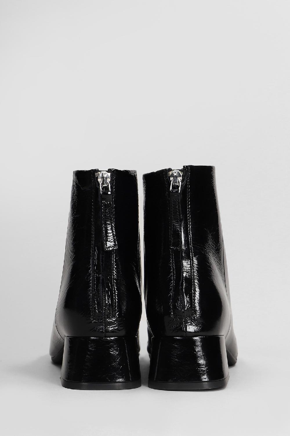 Deliberti Carmens Tronchetti Tacco Alto Rose Back In Vernice Nera Cod. 407139 - Deliberti The Luxury Shopping