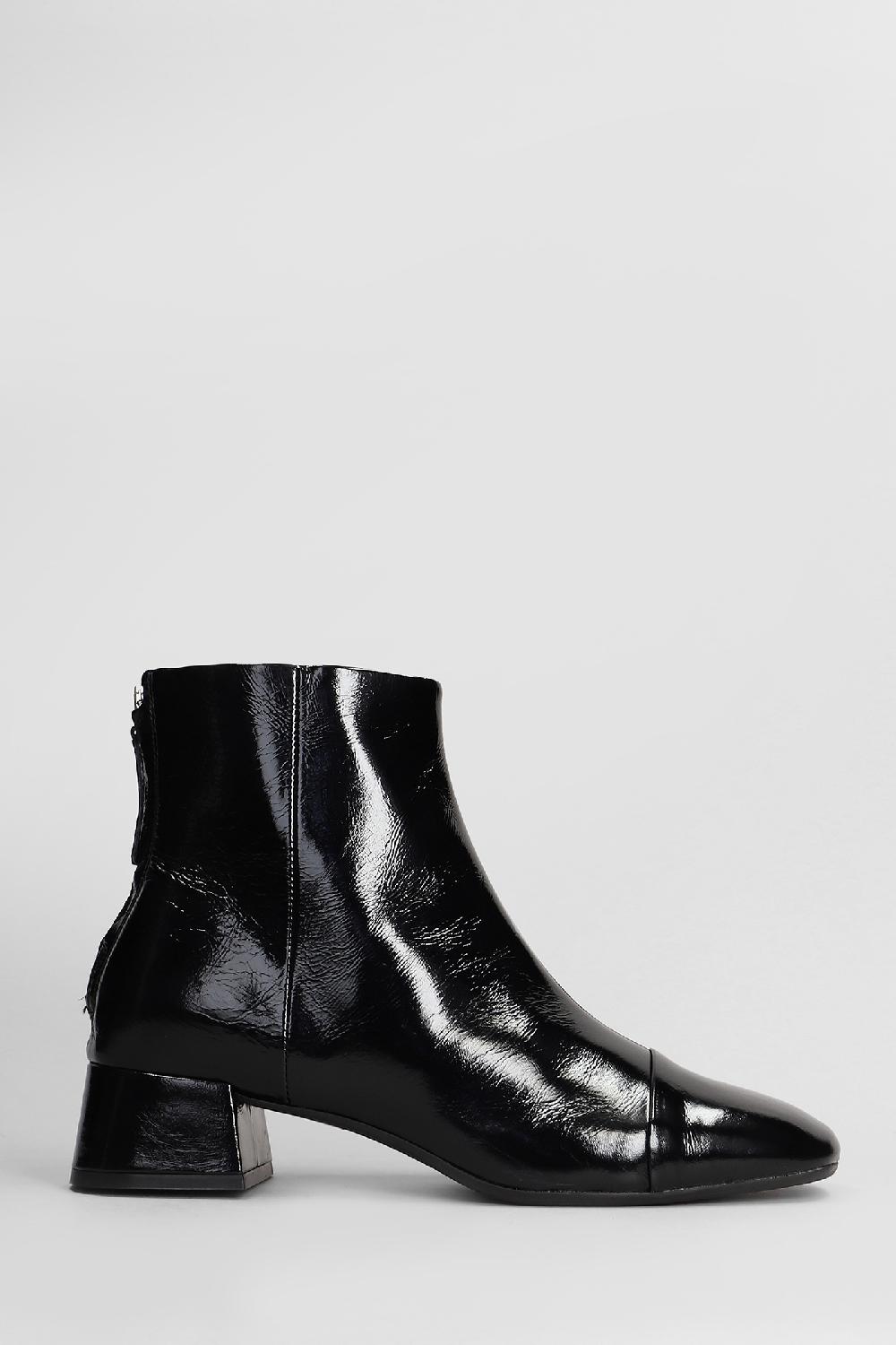 Deliberti Carmens Tronchetti tacco alto rose back in vernice nera cod. 407139 - Deliberti The Luxury Shopping